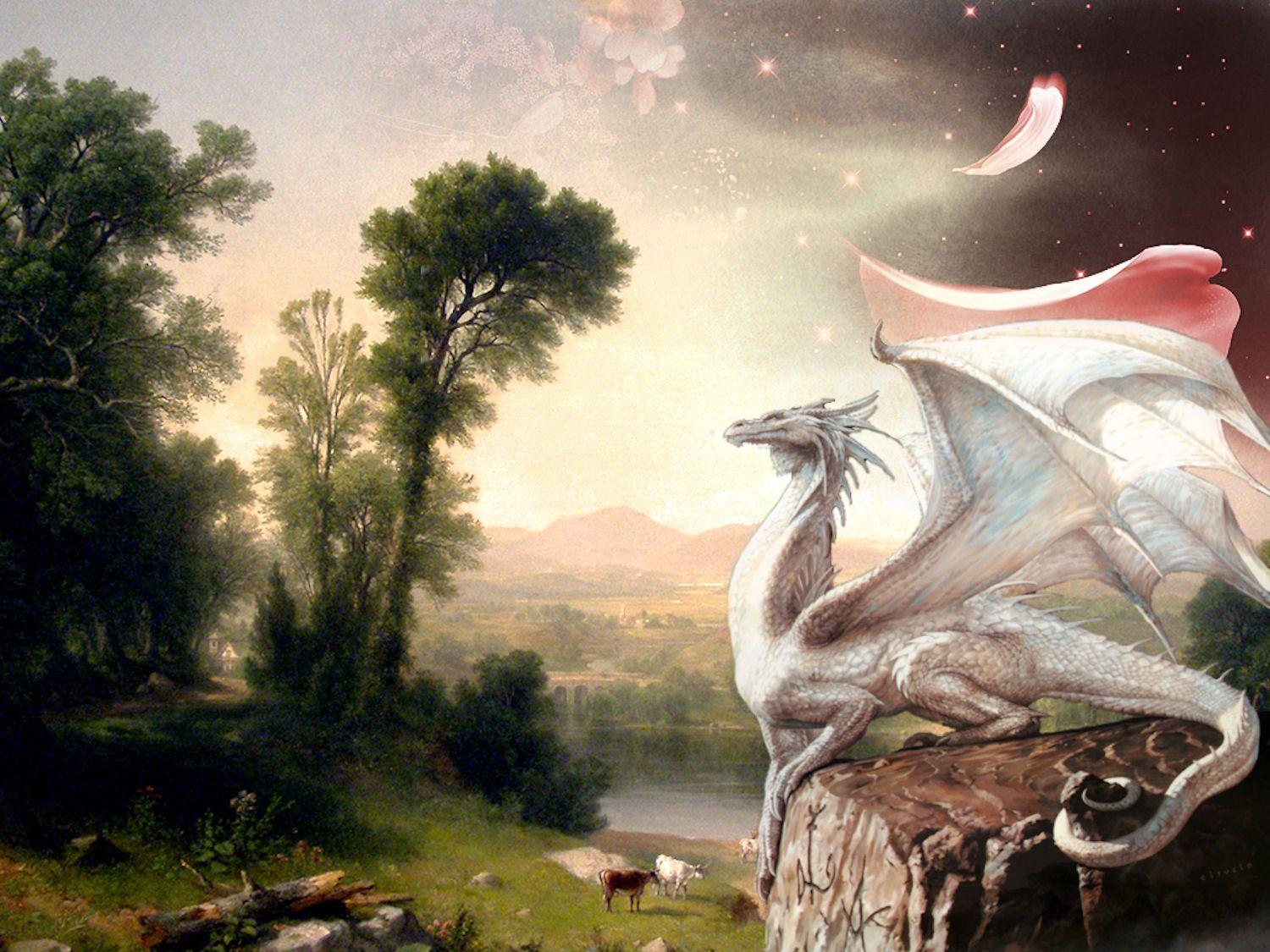 Majestic Fantasy Dragon HD Wallpaper