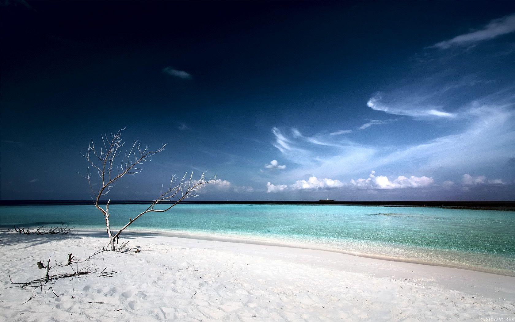 Beach White Sand Wallpaper Fullscreen PC Wallpaper