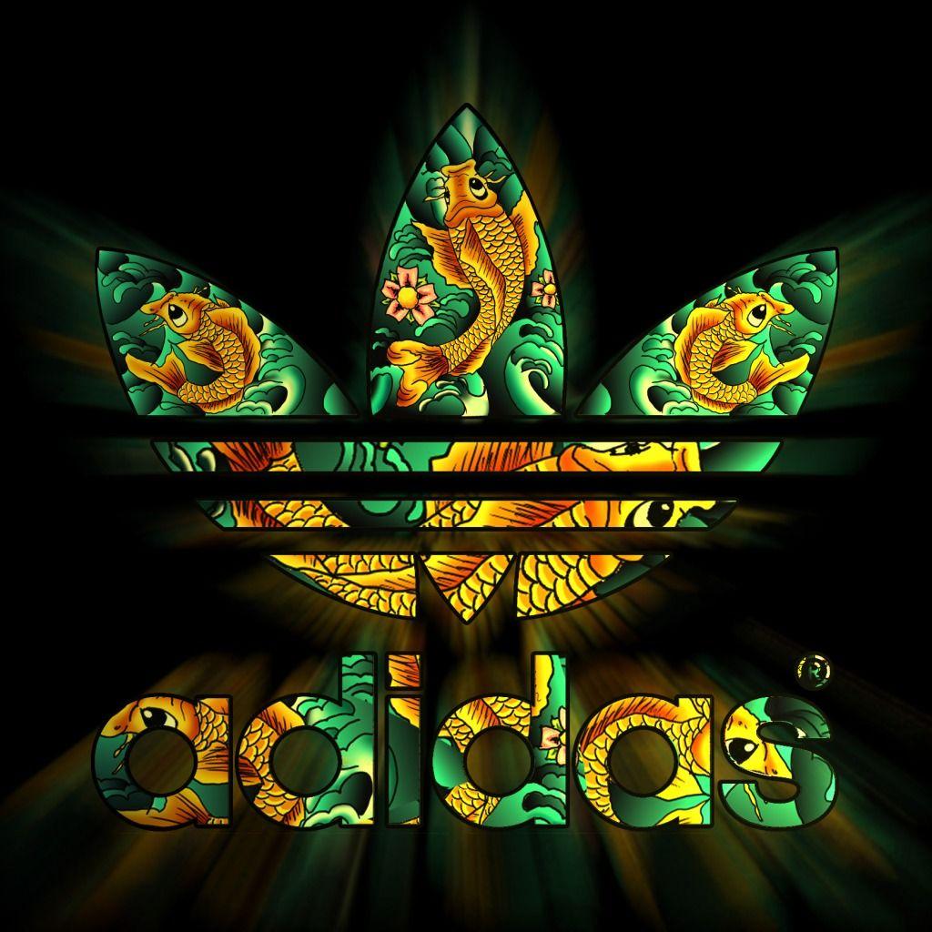 Wallpaper collage, Wallpaper, fish, logo, emblem, Adidas, adidas