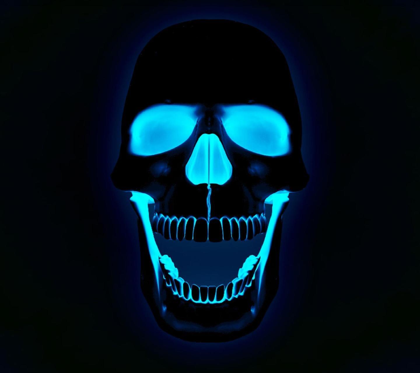 Neon Glow Skull Wallpaper