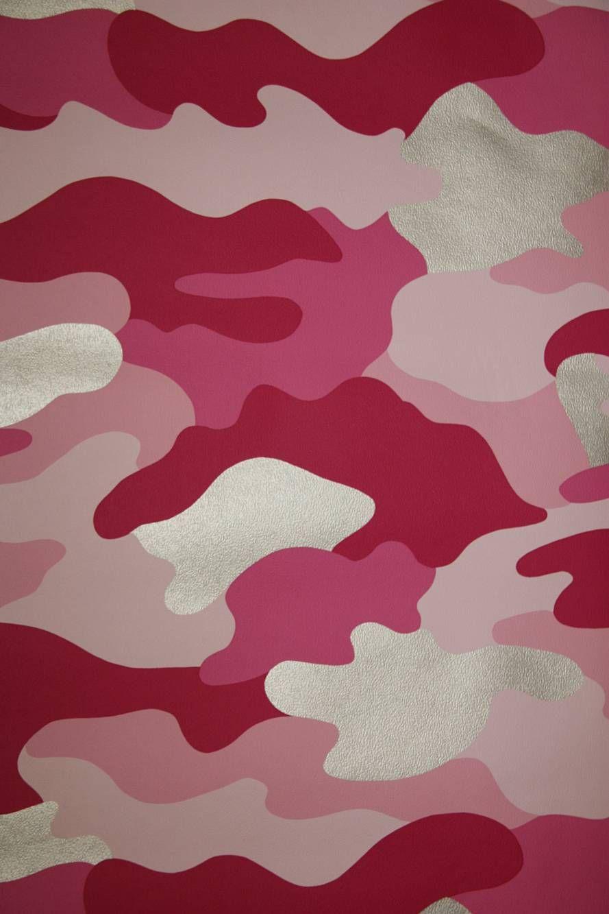 Rasch Camouflage Wallpaper. Pink Camo Wallpaper