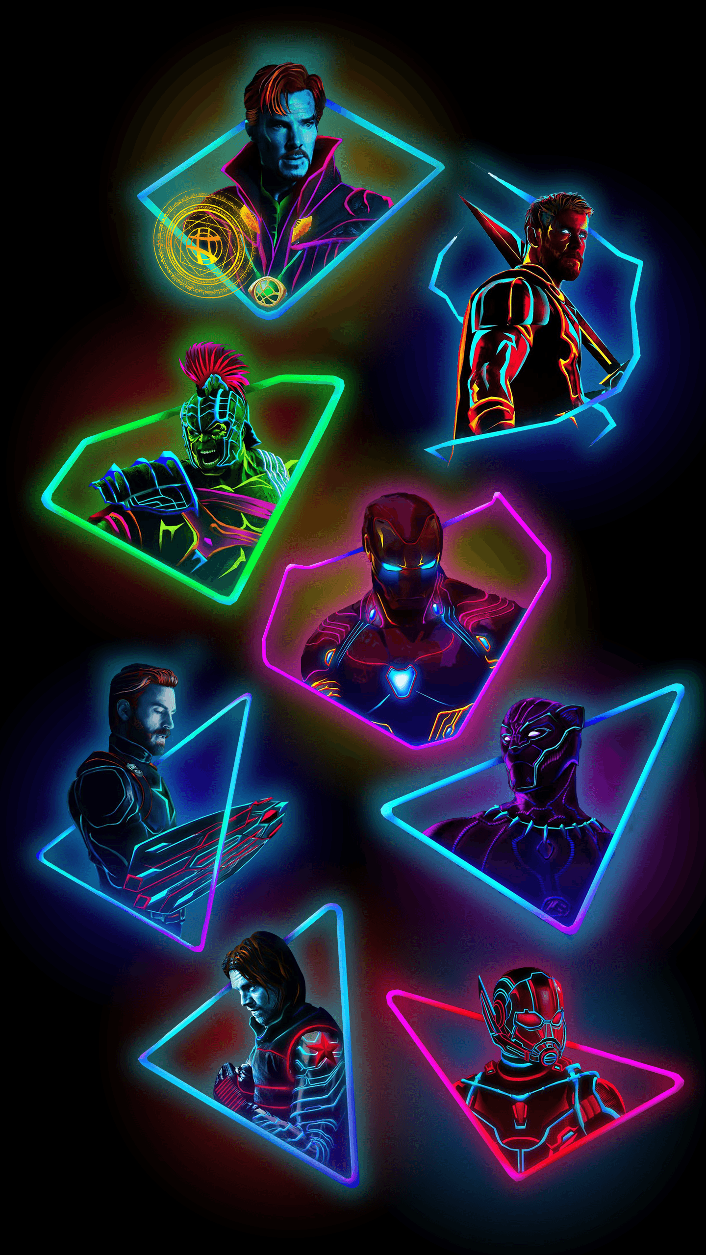 Neon Marvel edit (original art by Aniket Jatav)