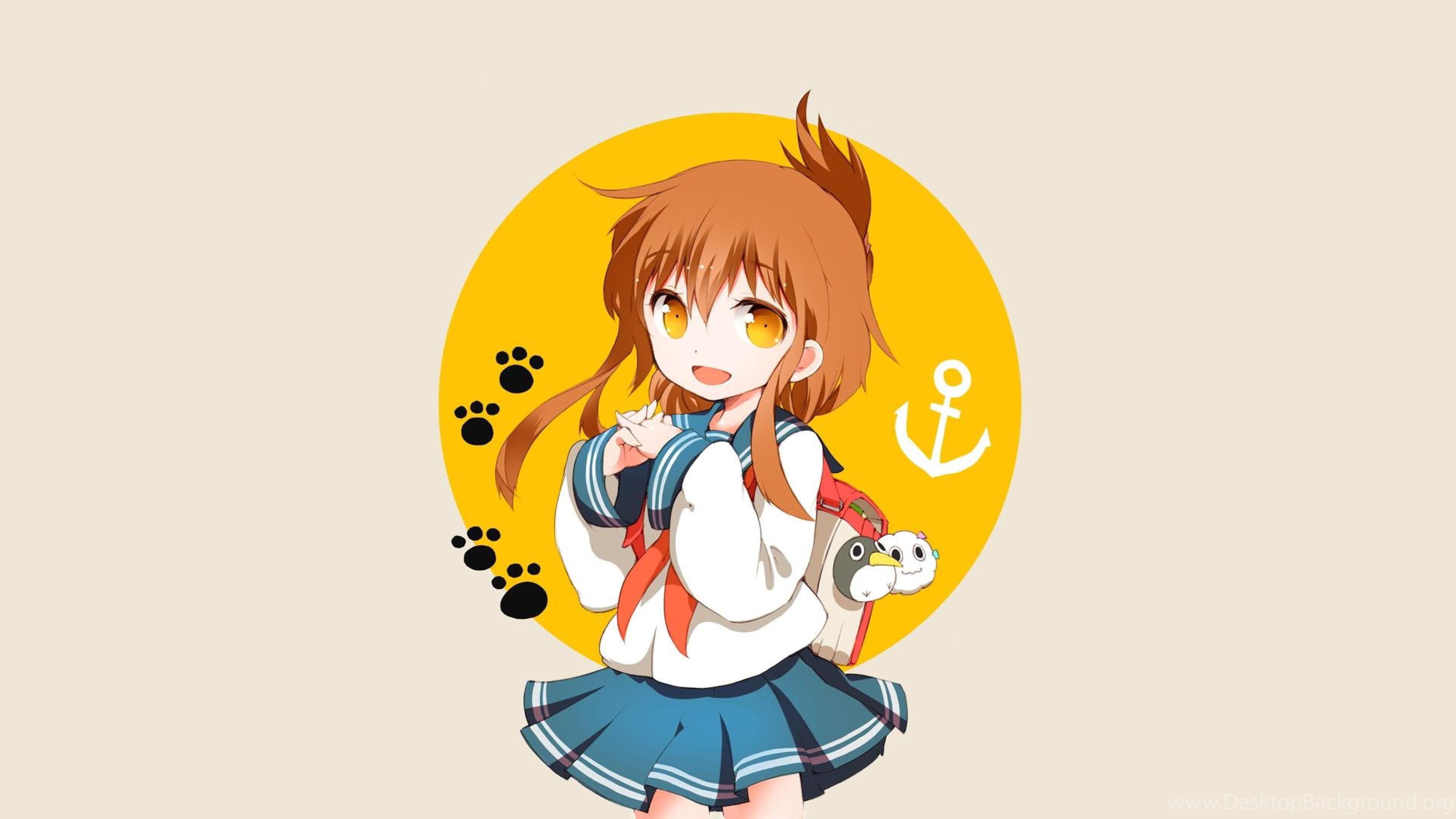 Anime Girls Kantai Collection Chibi Anime HD Wallpaper, Desktop