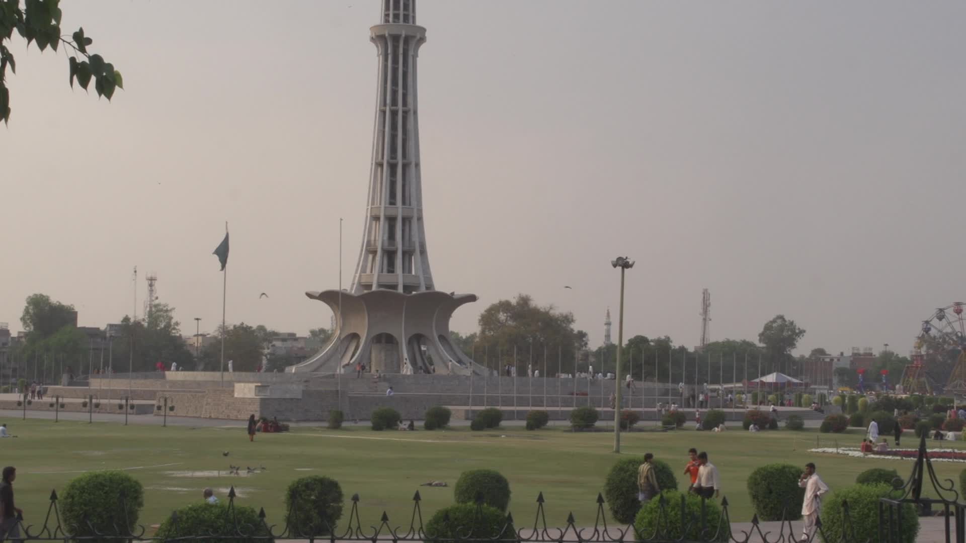 Minar e Pakistan landmark of Lahore and Pakistan Footage