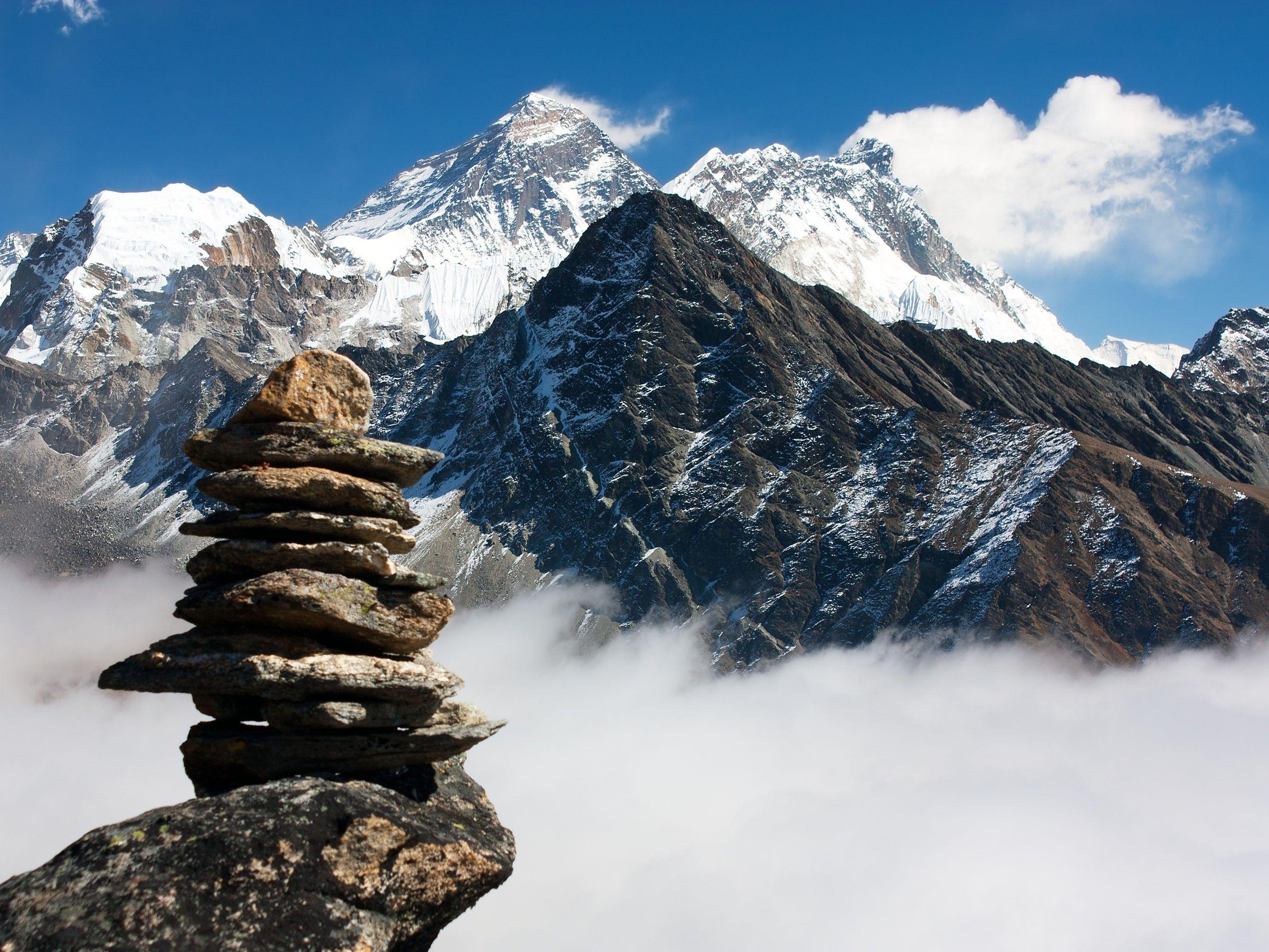 mountains, clouds, snow, nepal, Mount Everest, rock wallpaper
