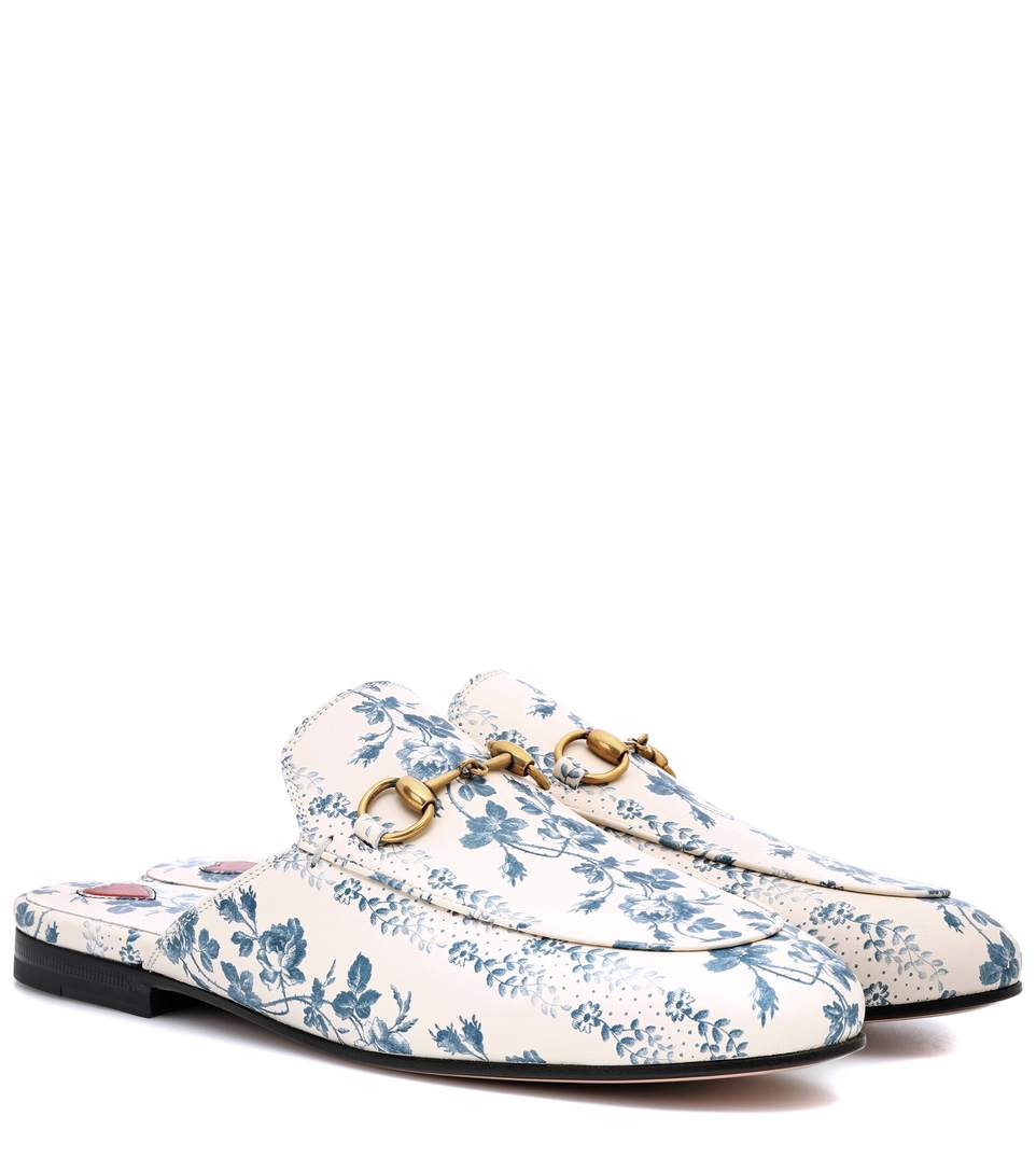 Princetown Printed Leather Slippers