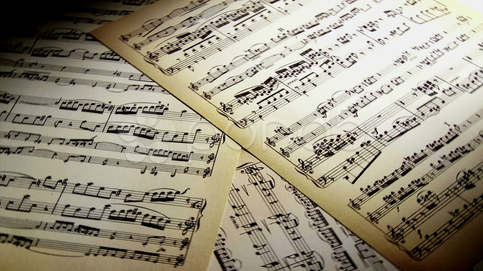 Sheet music, notes, spin HD & 4K Stock Footage