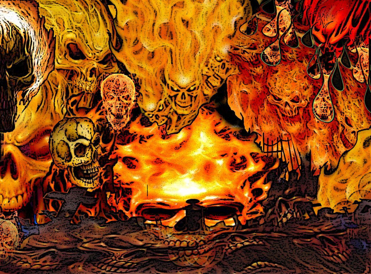 New Skulls On Fire Wallpaper in High Quality, Pia Hyndes