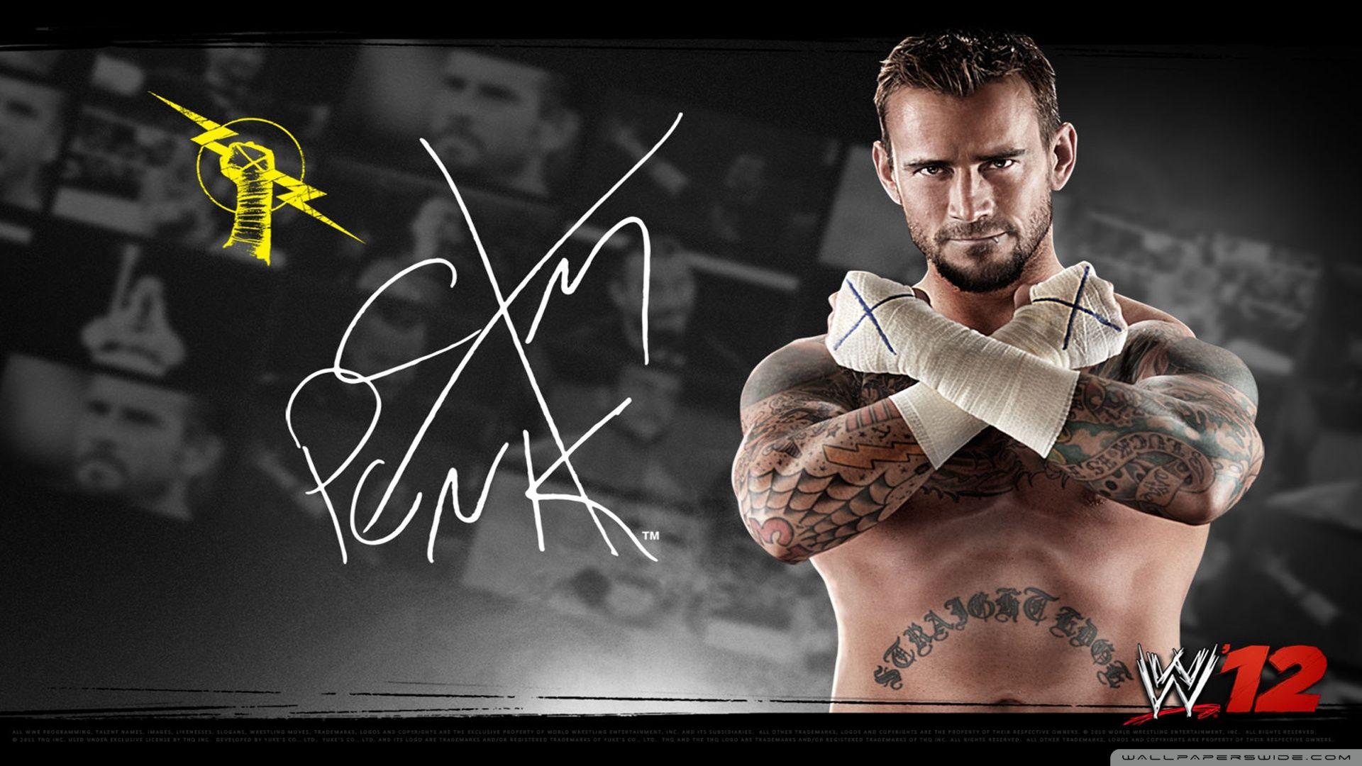 CM Punk WWE Signature Poster 1920x1080 HD Wallpaper Sport / Wrestling