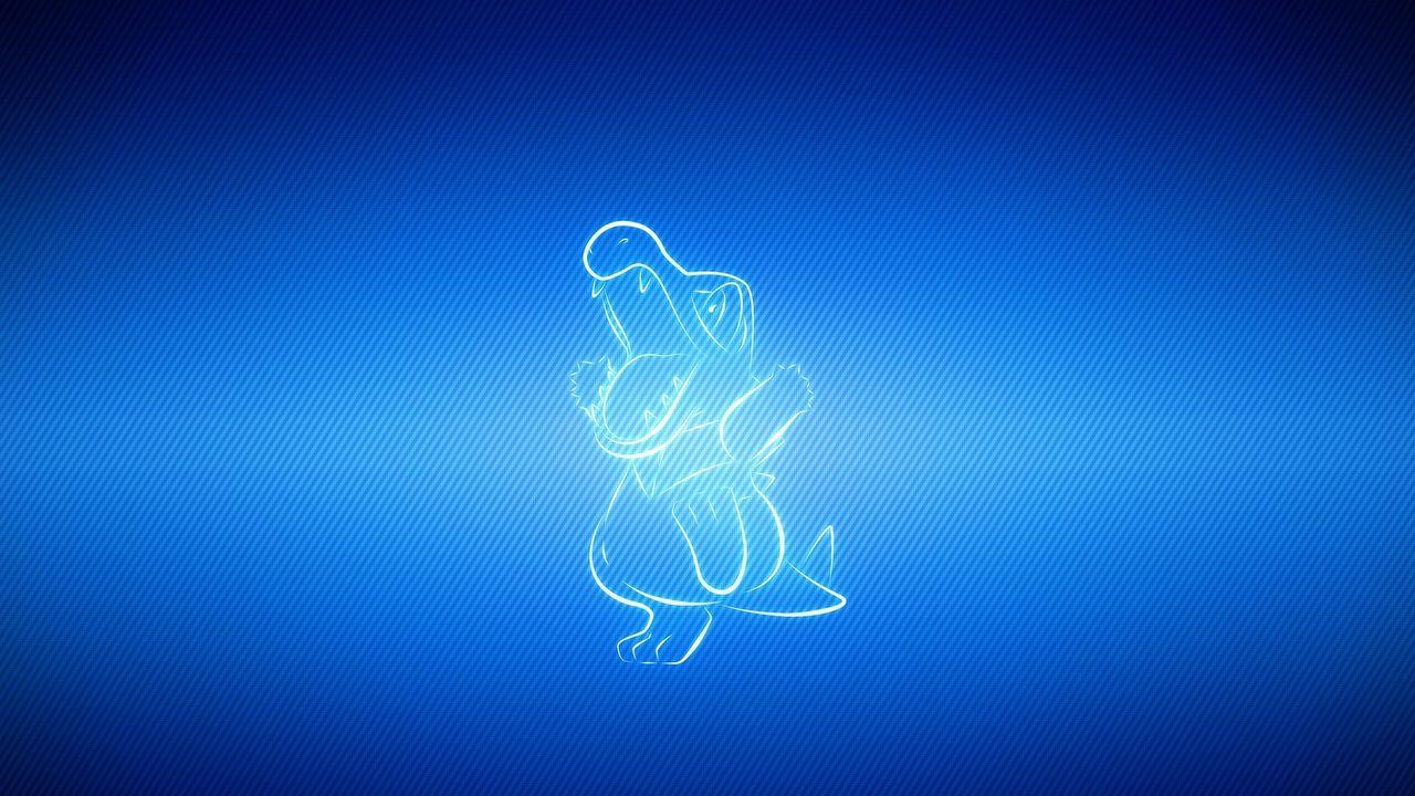 Wallpaper pokemon, background, blue, totodile hd, picture, image