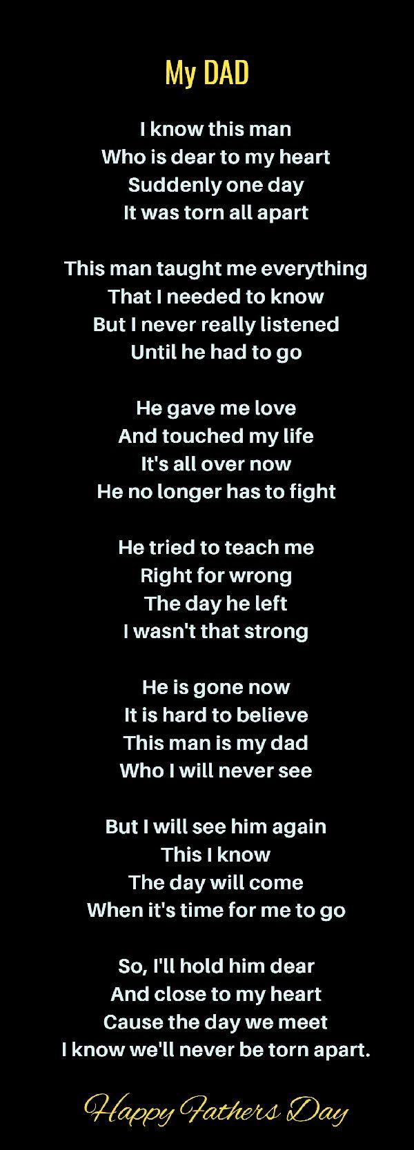 Dad Poems For Deceased Died Departed Father. Happy Fathers Day 2019