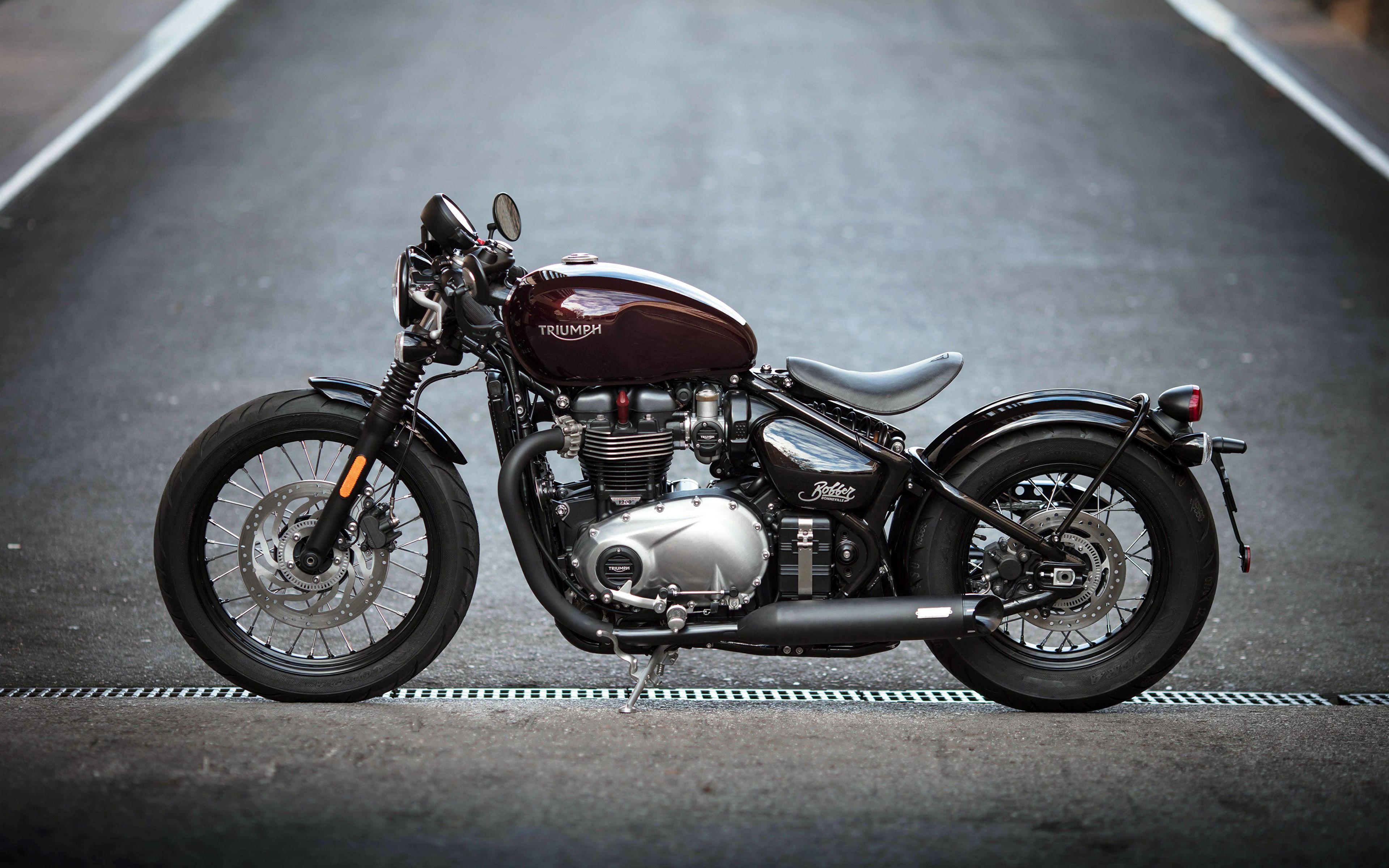 Wallpaper 2017 Triumph Bonneville Bobber Motorcycles Side 3840x2400