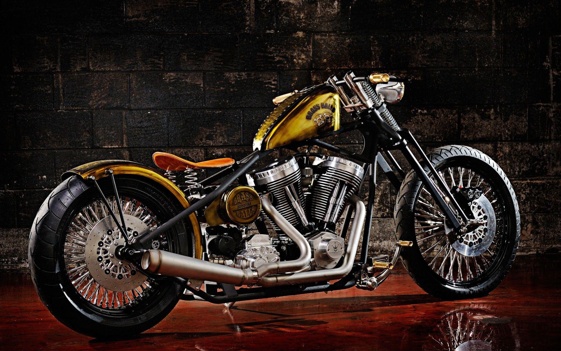 Download wallpaper Chopper, Brass Balls Cycles, bobbers, luxurious