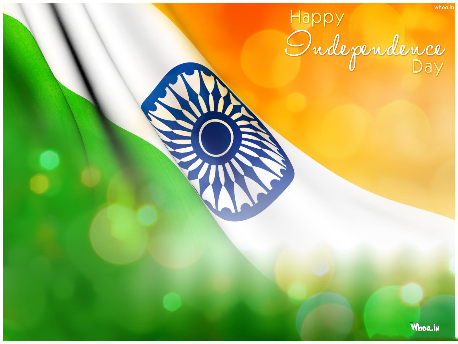 India Bilder Happy Independence Tag with Tri Colour Flag HD