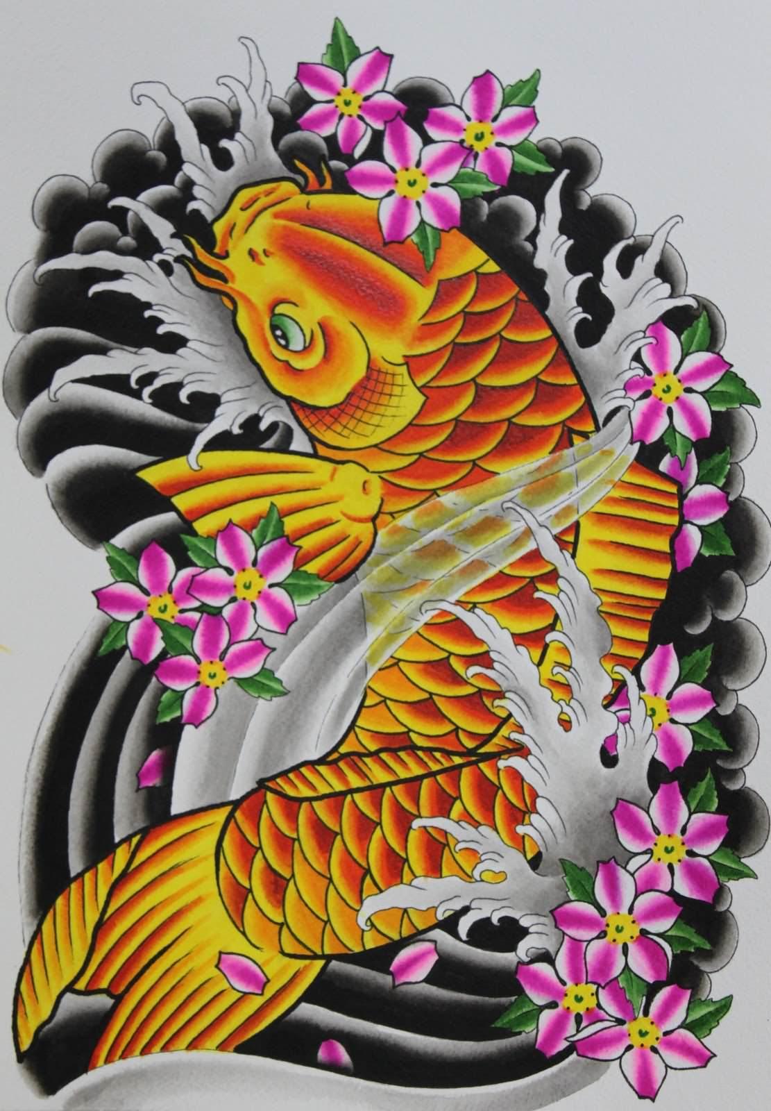 Koi Fish Tattoo Designs with Meanings