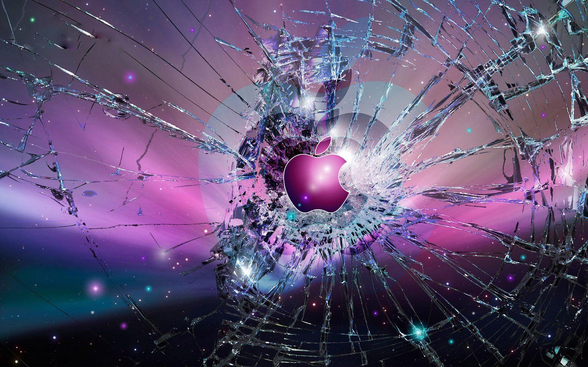 Cool Apple Logo Glass HD Background