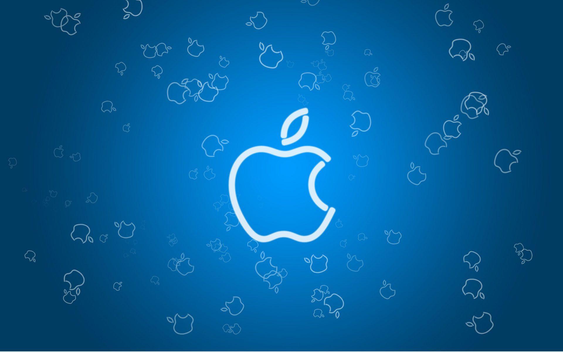 Blue Apple Logo Wallpaper IPhone Wallpaper