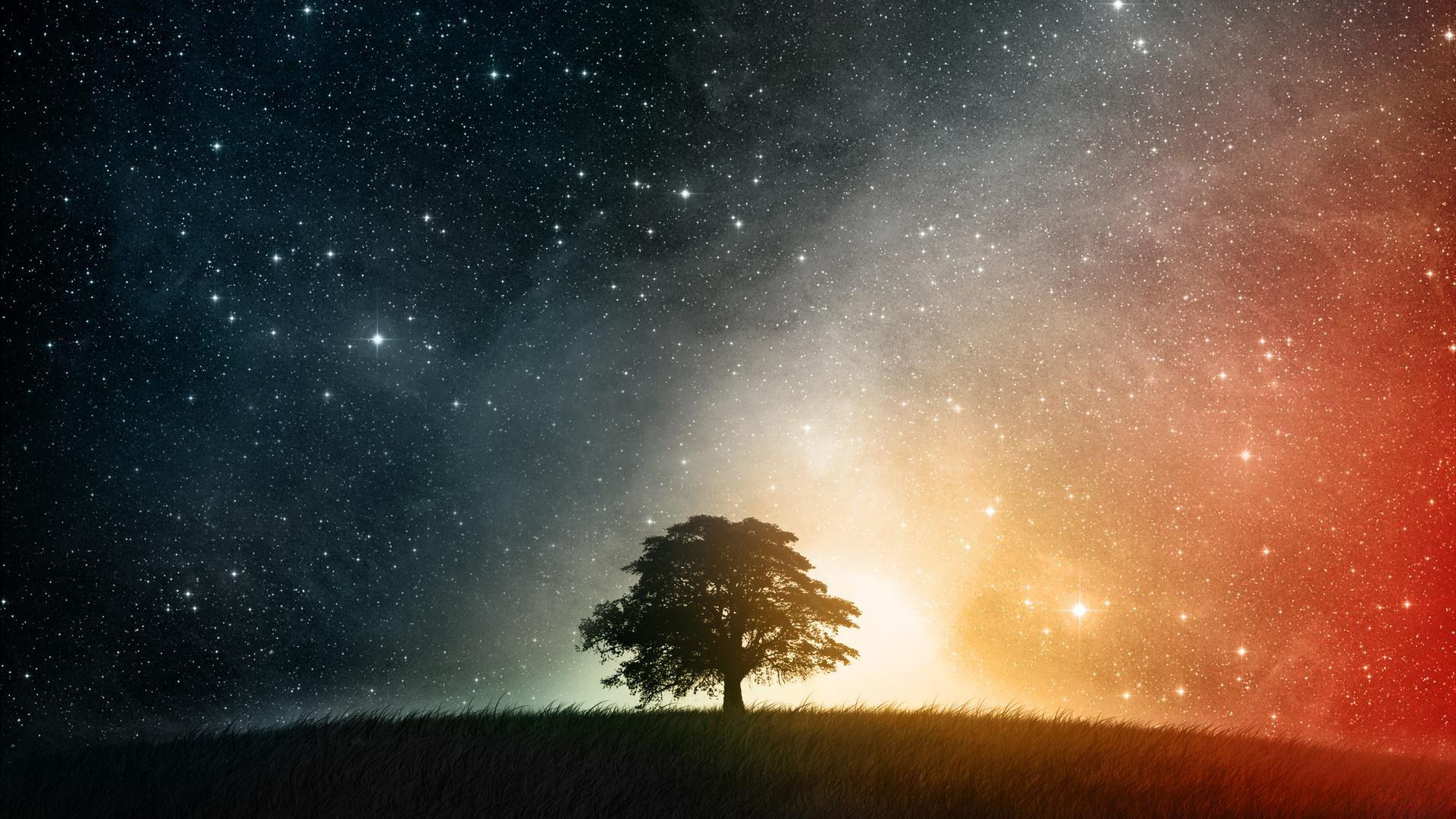 Free Desktop Starry Night HD Background