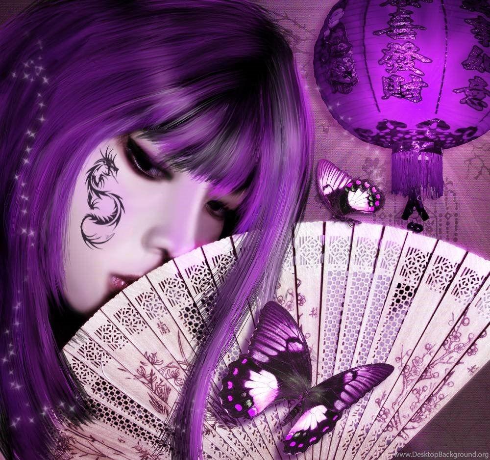 Purple Dragon Woman Dragons Wallpaper Desktop Background