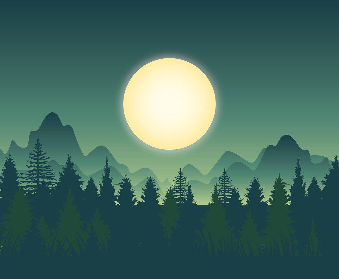Beautiful Forest Background Vector Art & Graphics