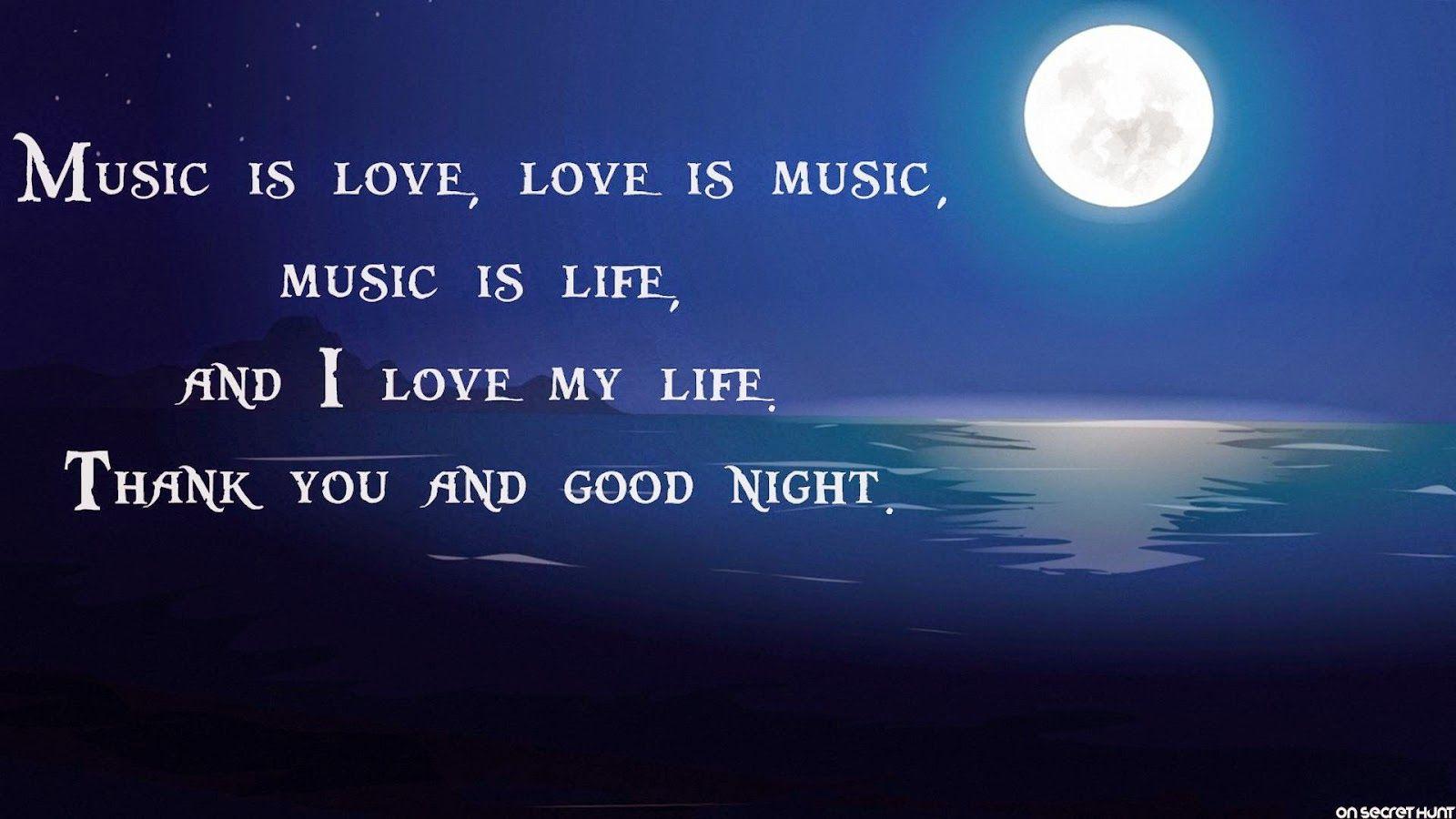 Love Is Music High Defination Quote Moon Background Hd Wallpaper