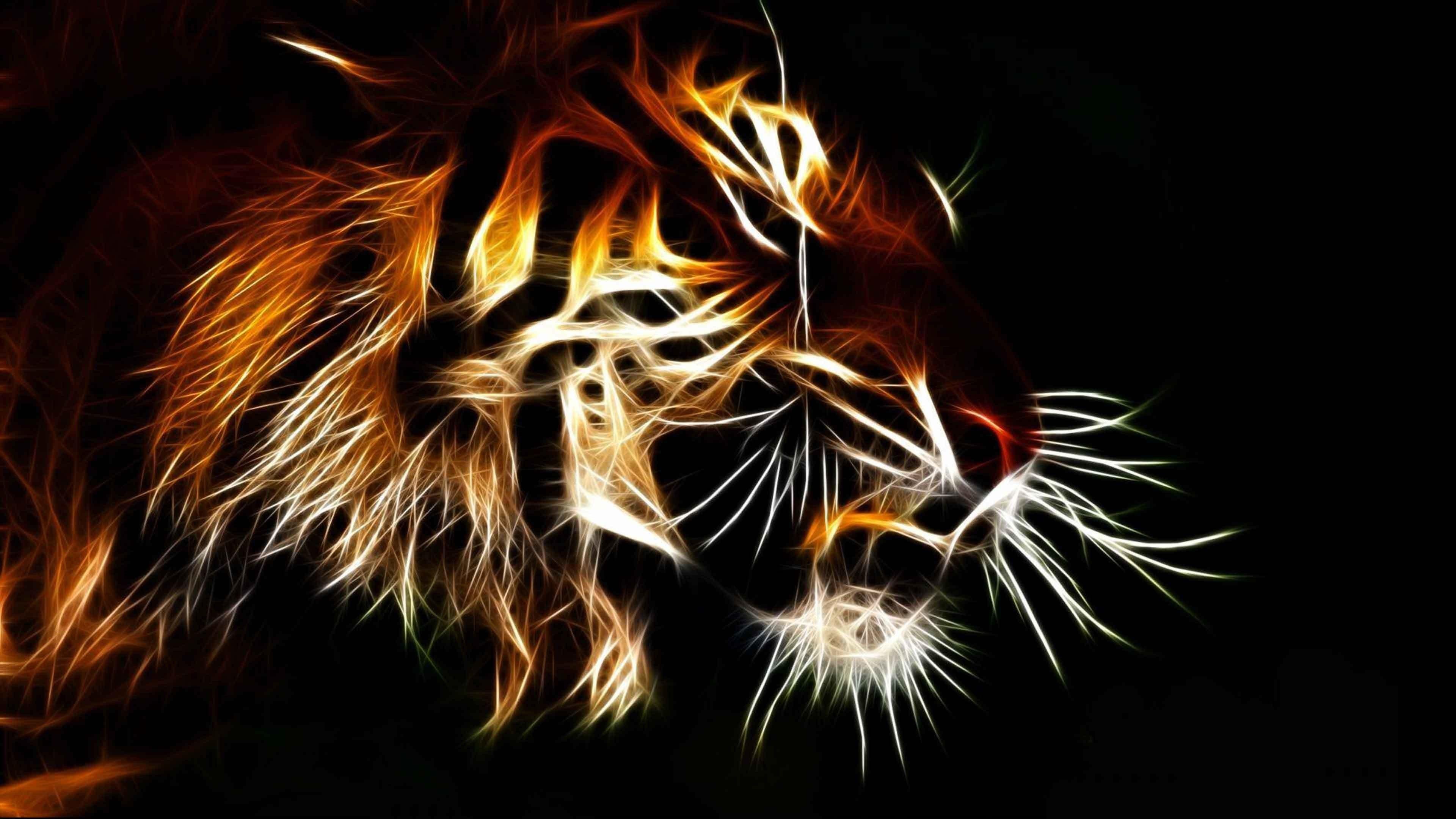 3D Tiger 4K Backgrounds Wallpapers