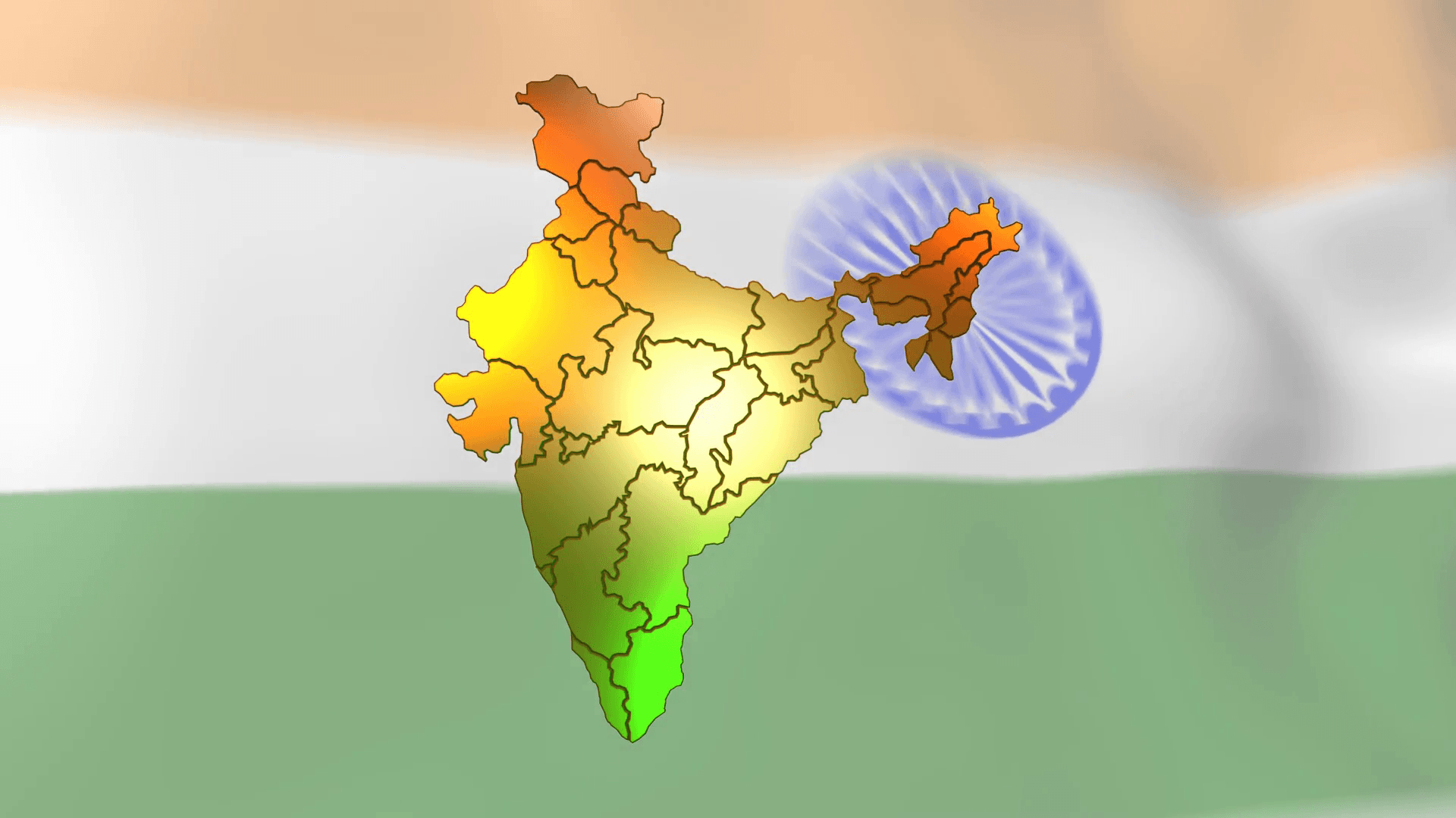India map and flag Motion Background