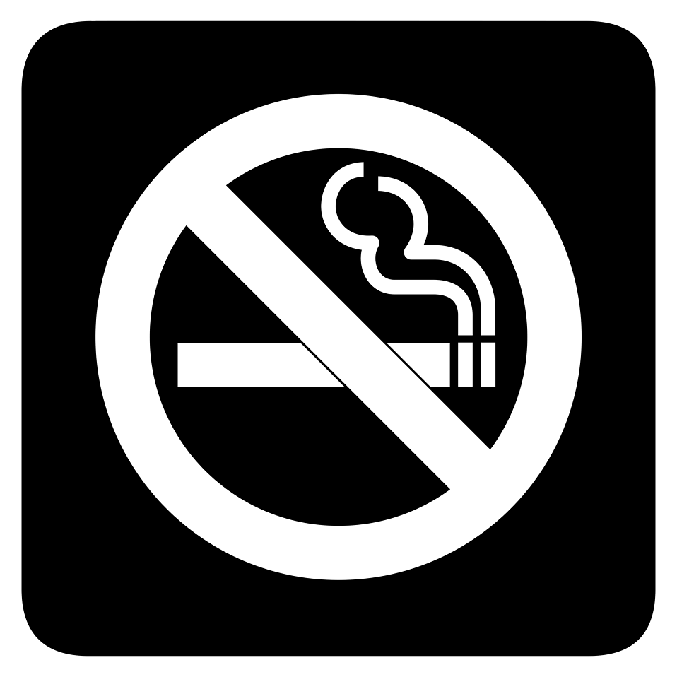 No Smoking. Free. Illustration of a black and white no