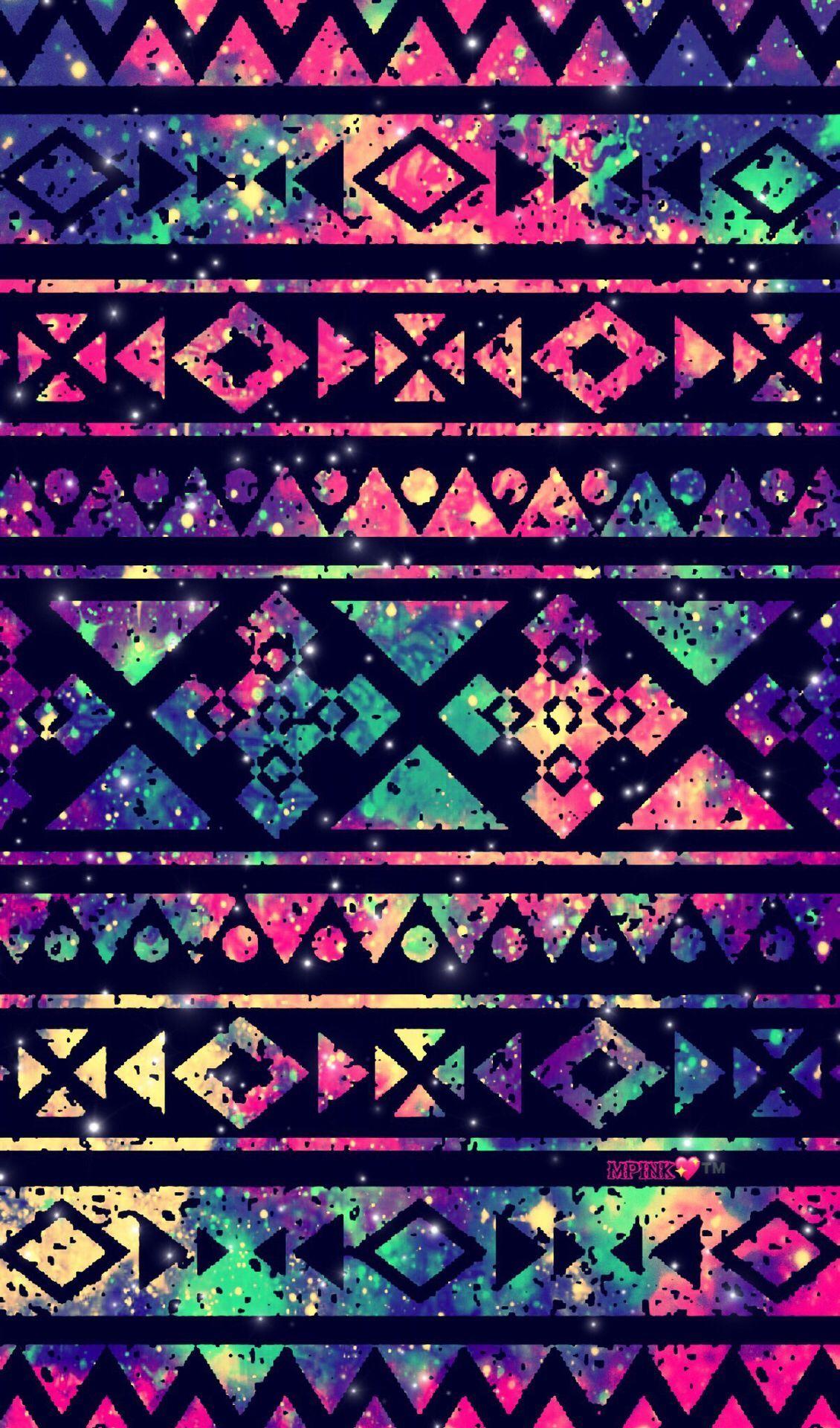 Aztec iPhone Wallpaper Purple Aztec Galaxy Wallpaper