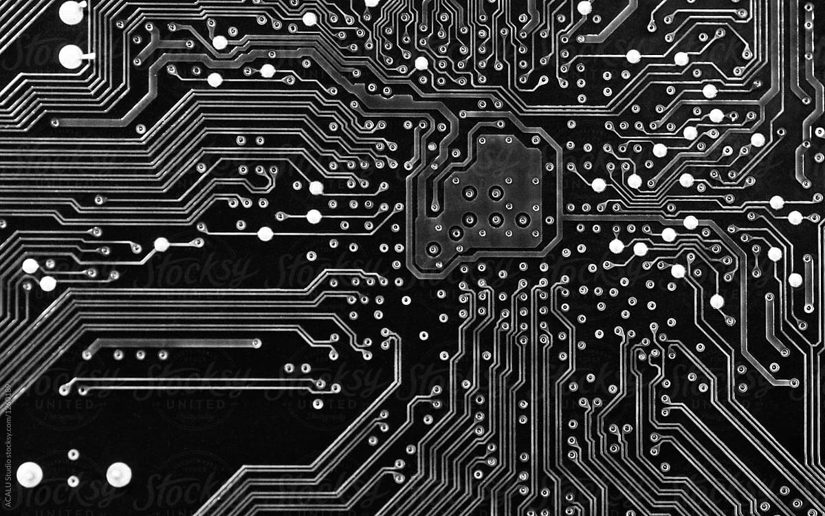 Black And White Printed Circuit Board Backgrounds.