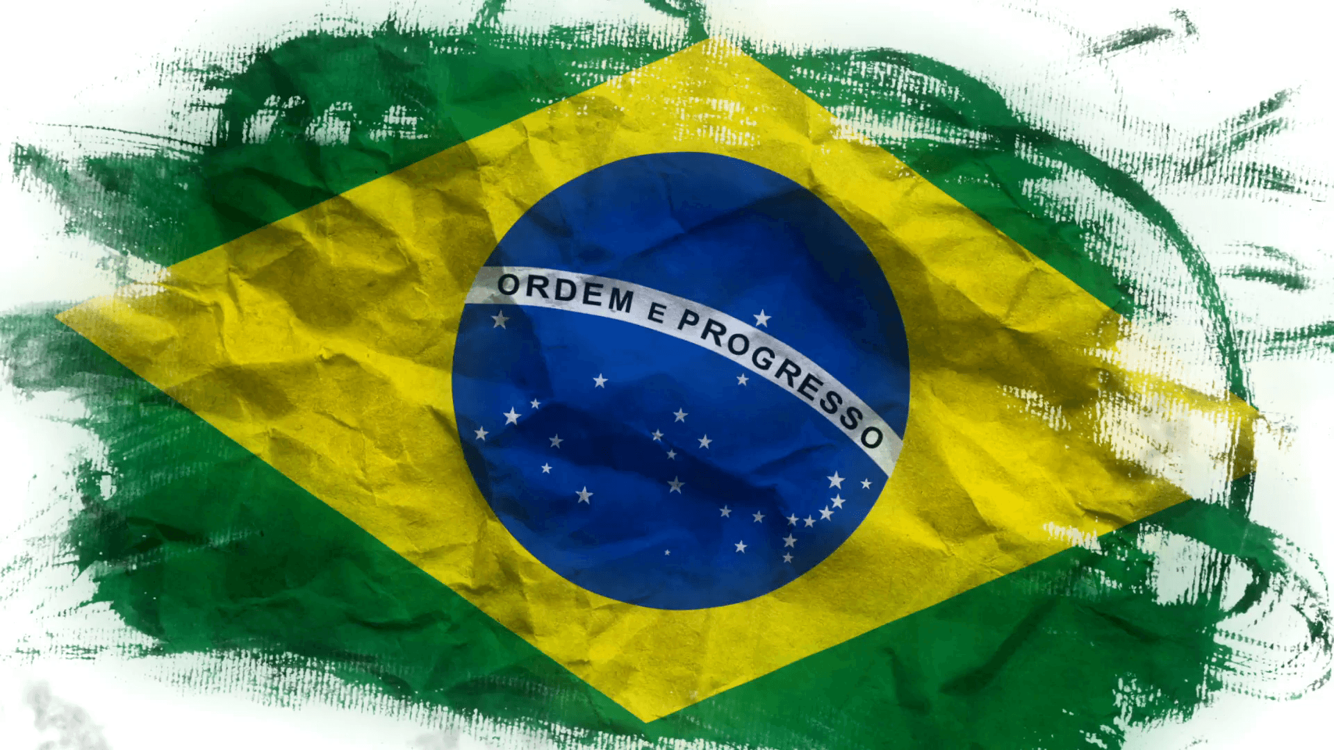 Animated Brazil flag, Brazilian national banner Motion Background