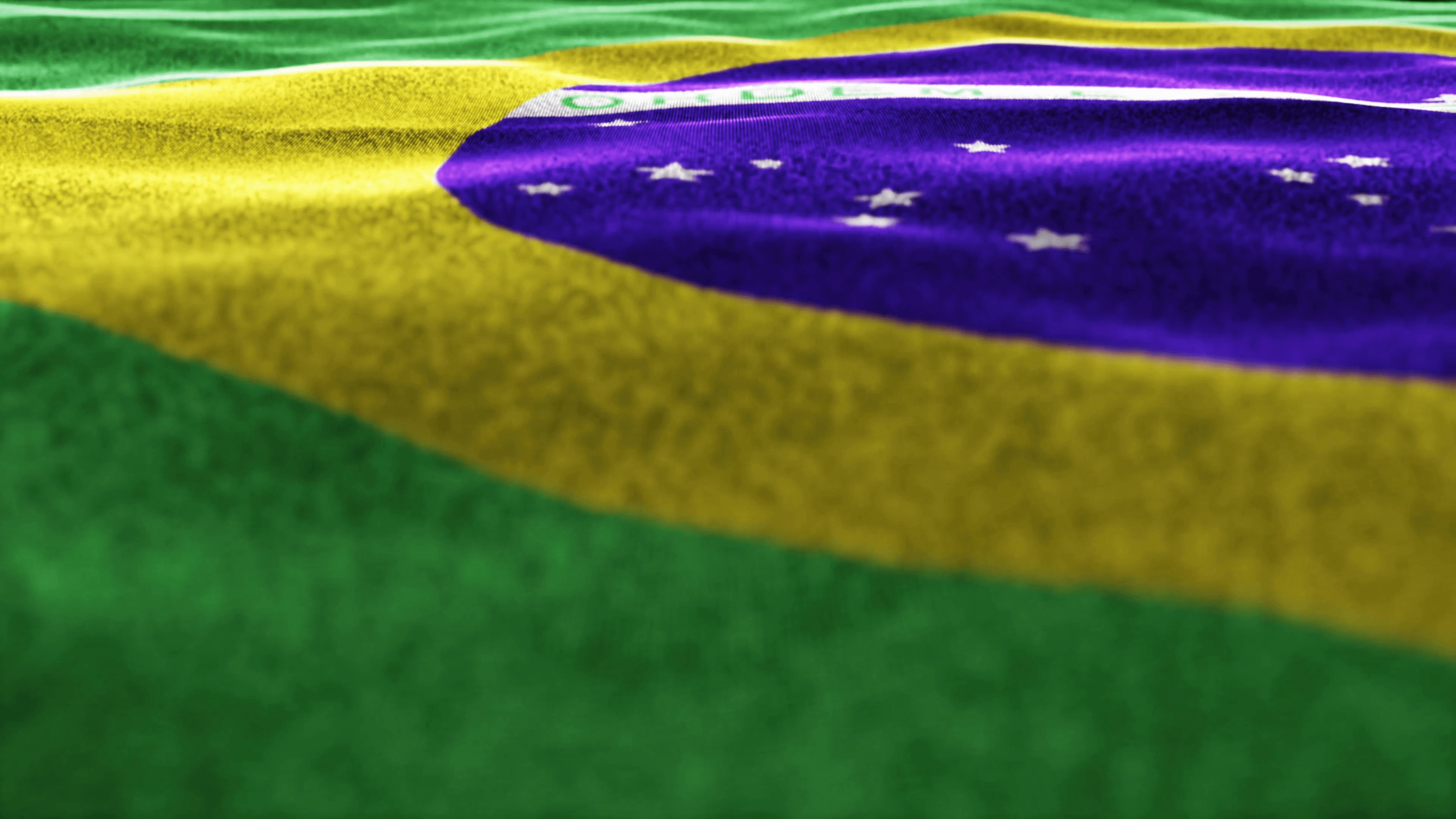 BRAZIL Flag, Textile Carpet Background, Still Camera, Loop, 4k