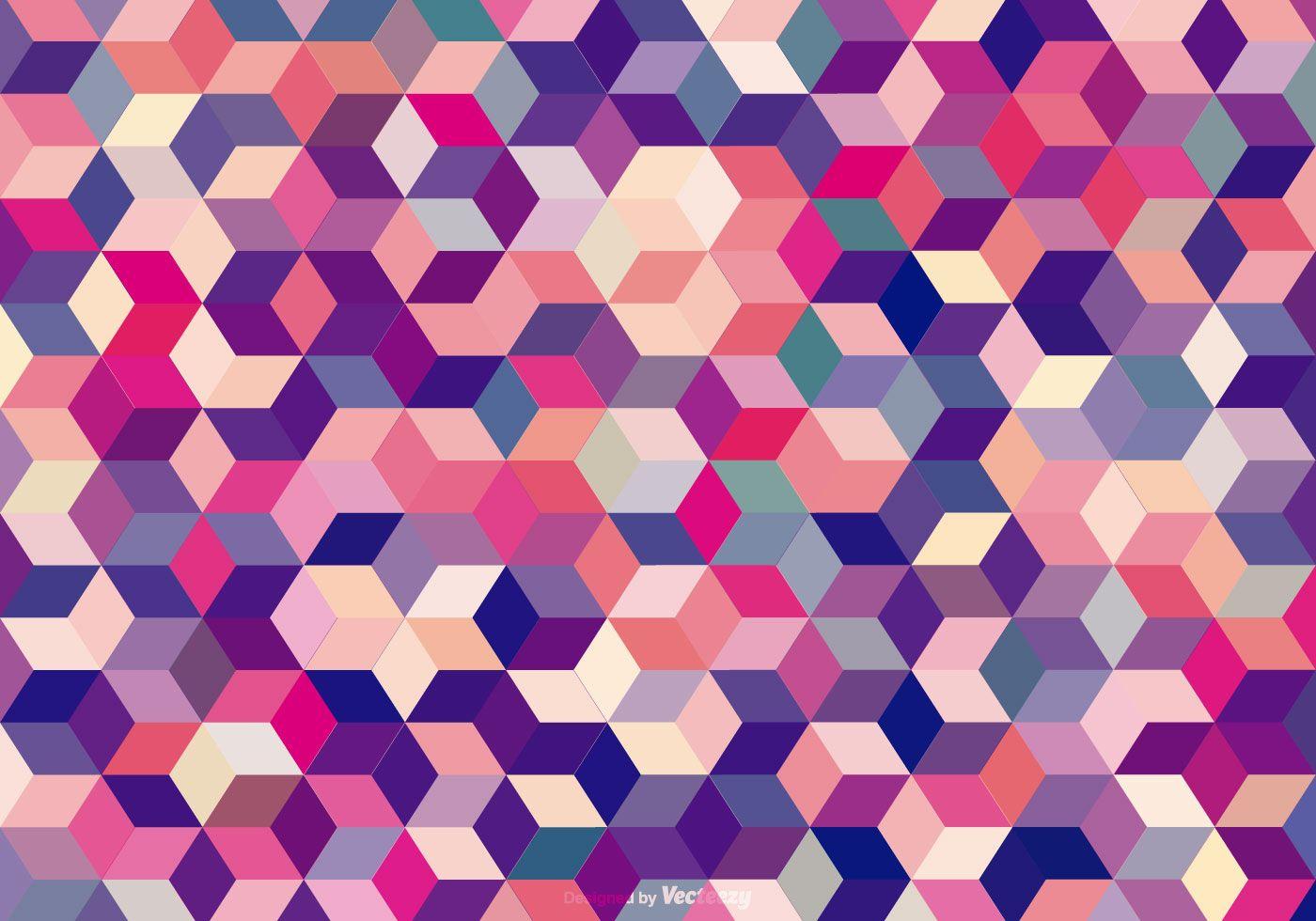 Abstract Colored Cubes Background Free Vector Art, Stock