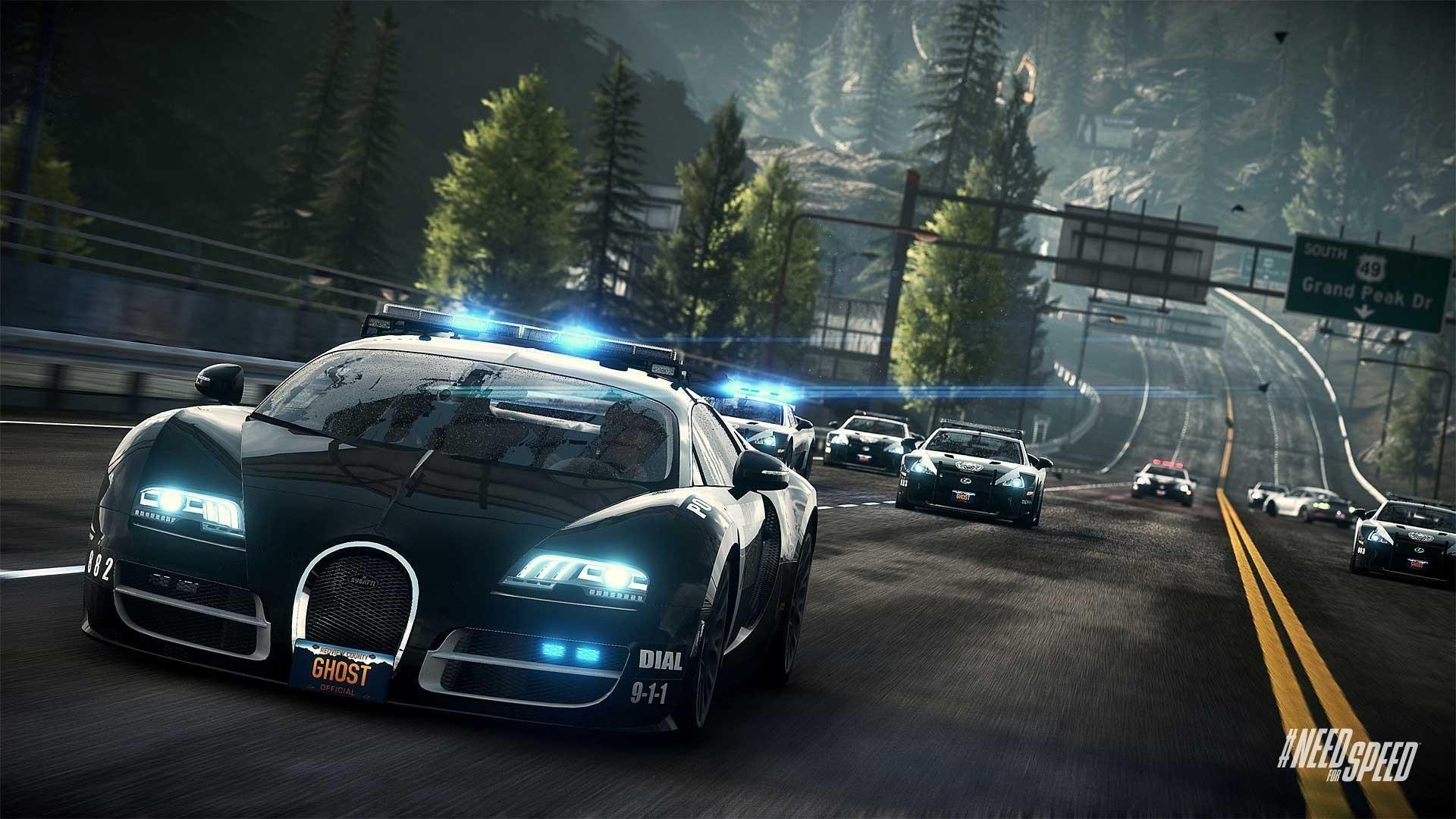 Need Speed Rivals Bugatti Cop Car. Gaming Desktop Wallpaper