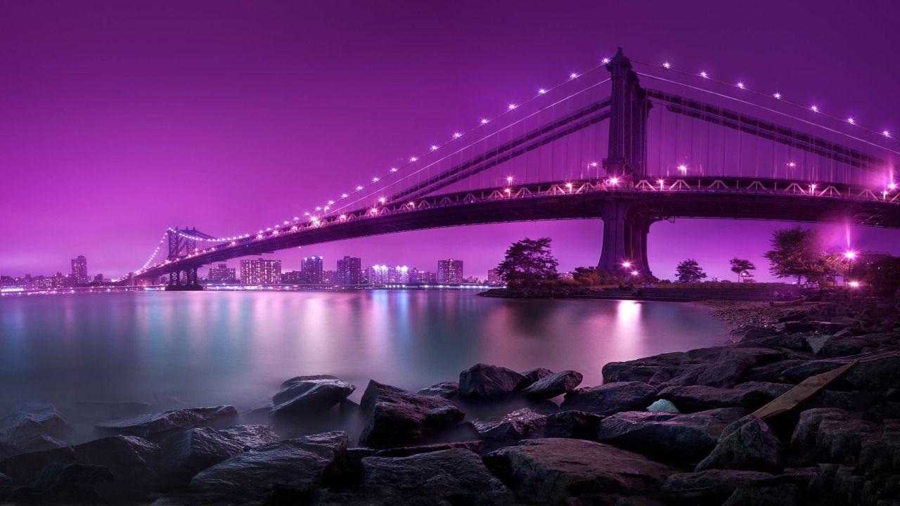 United States, New York City, Manhattan Bridge widescreen wallpaper