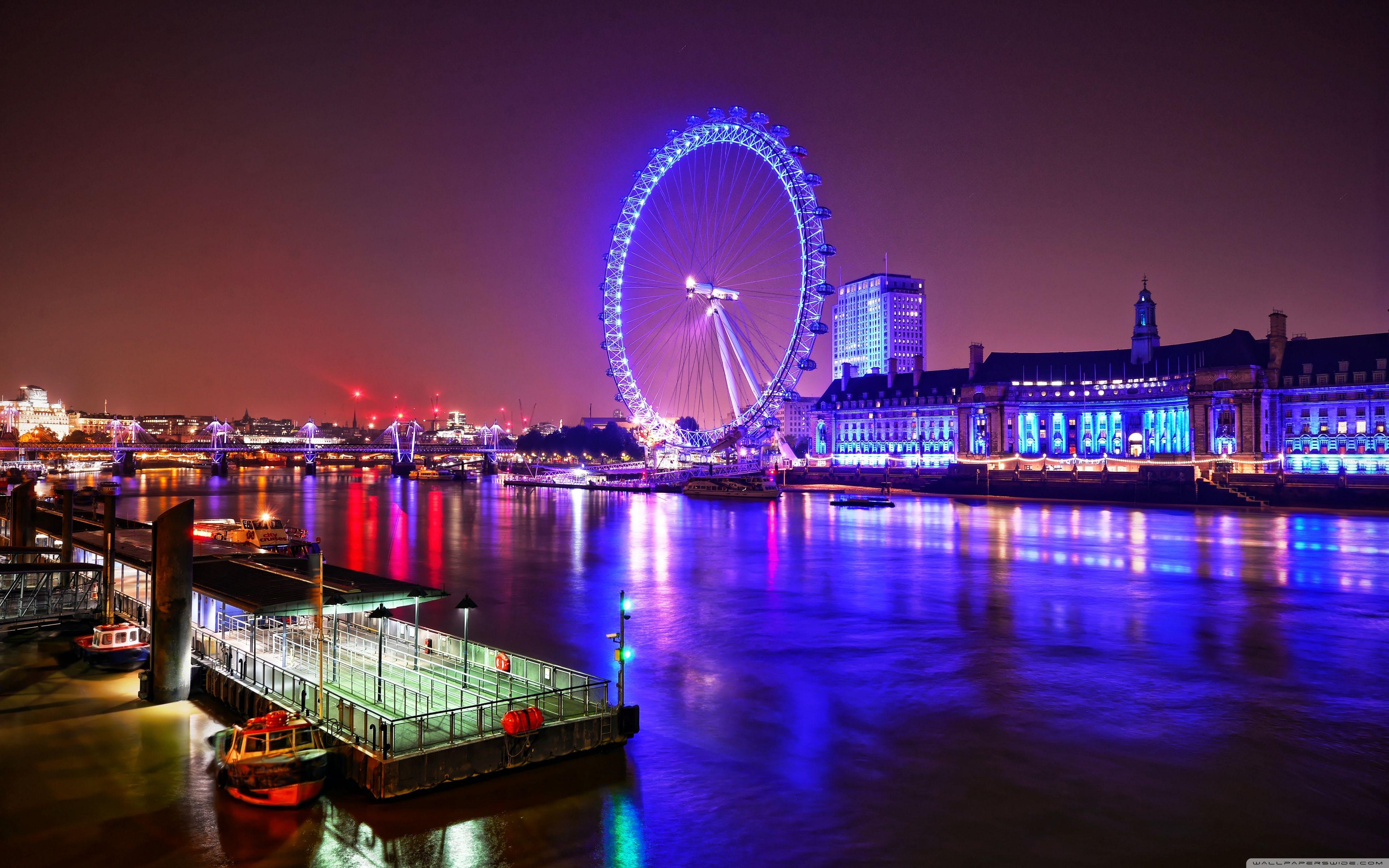 London Eye at Night ❤ 4K HD Desktop Wallpaper for 4K Ultra HD TV