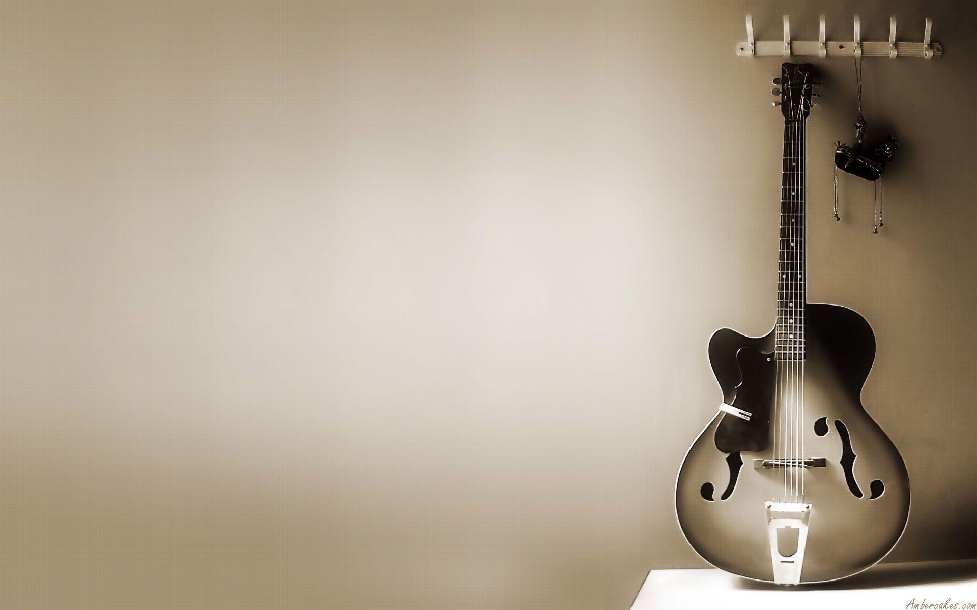 Guitar, sepia, effect, wallpaper