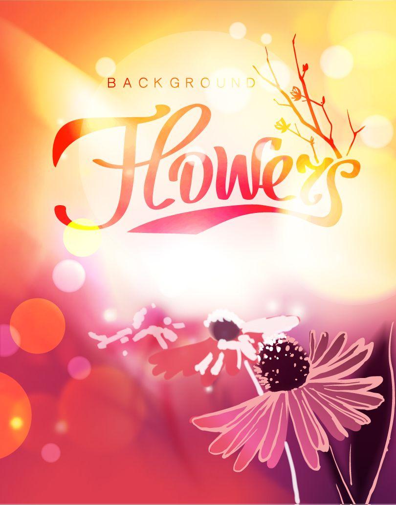 Lighting Flowers Background Vector. Free Vector Graphic Download