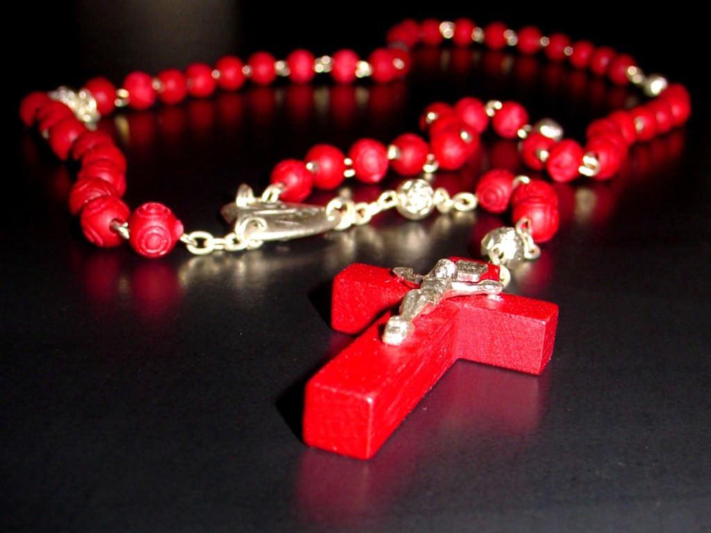 Glittering Red Rosary