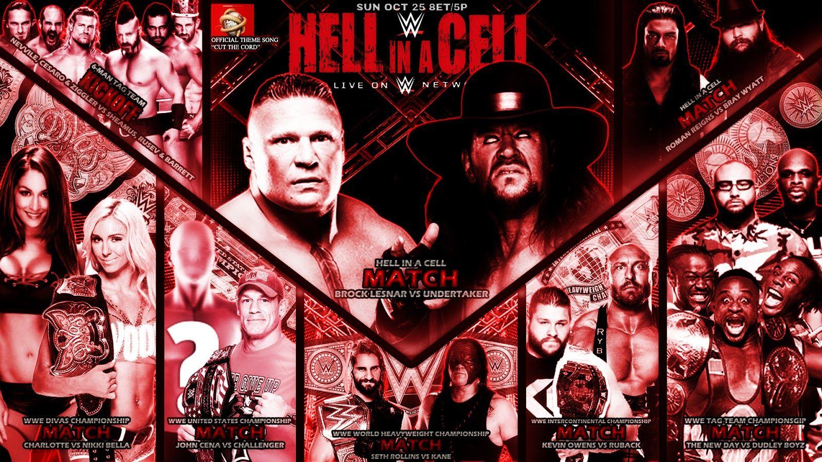WWE Hell in a Cell 2015. WWE Match Cards Wallpaper