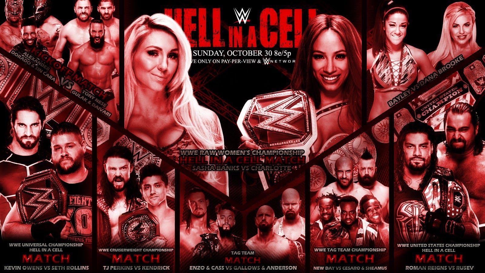 WWE Hell in a Cell 2016. WWE Match Cards Wallpaper