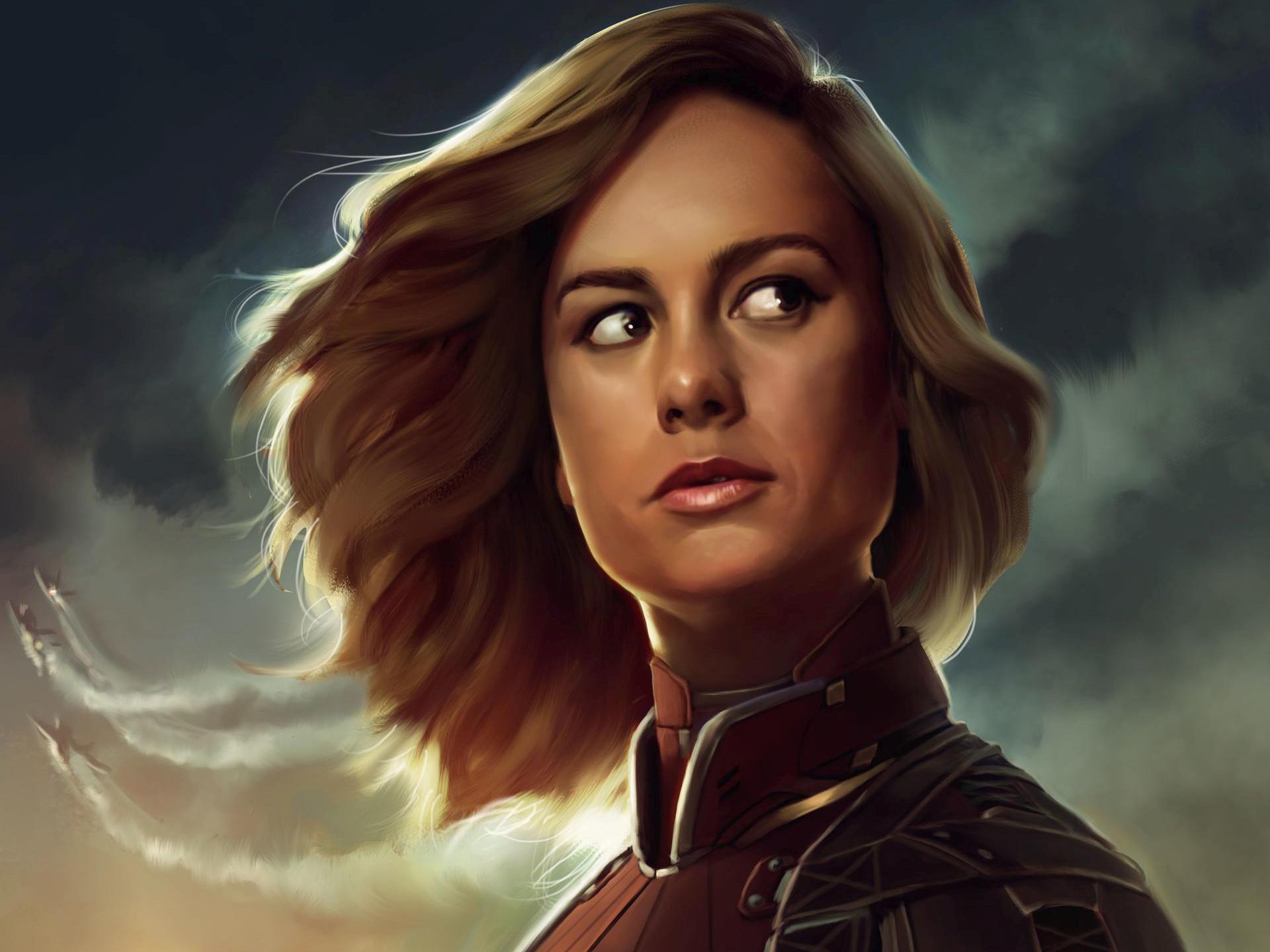 Brie Larson Captain Marvel Artwork, HD Superheroes, 4k Wallpaper