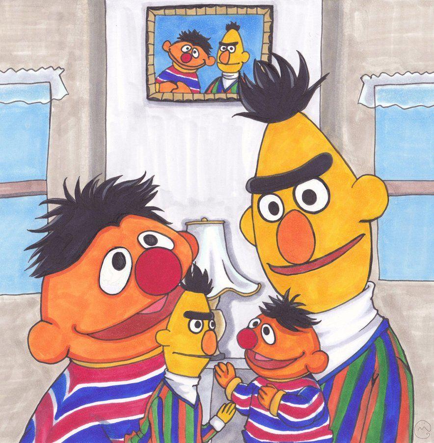 ernie and bert, with puppets by MoonCREEPER