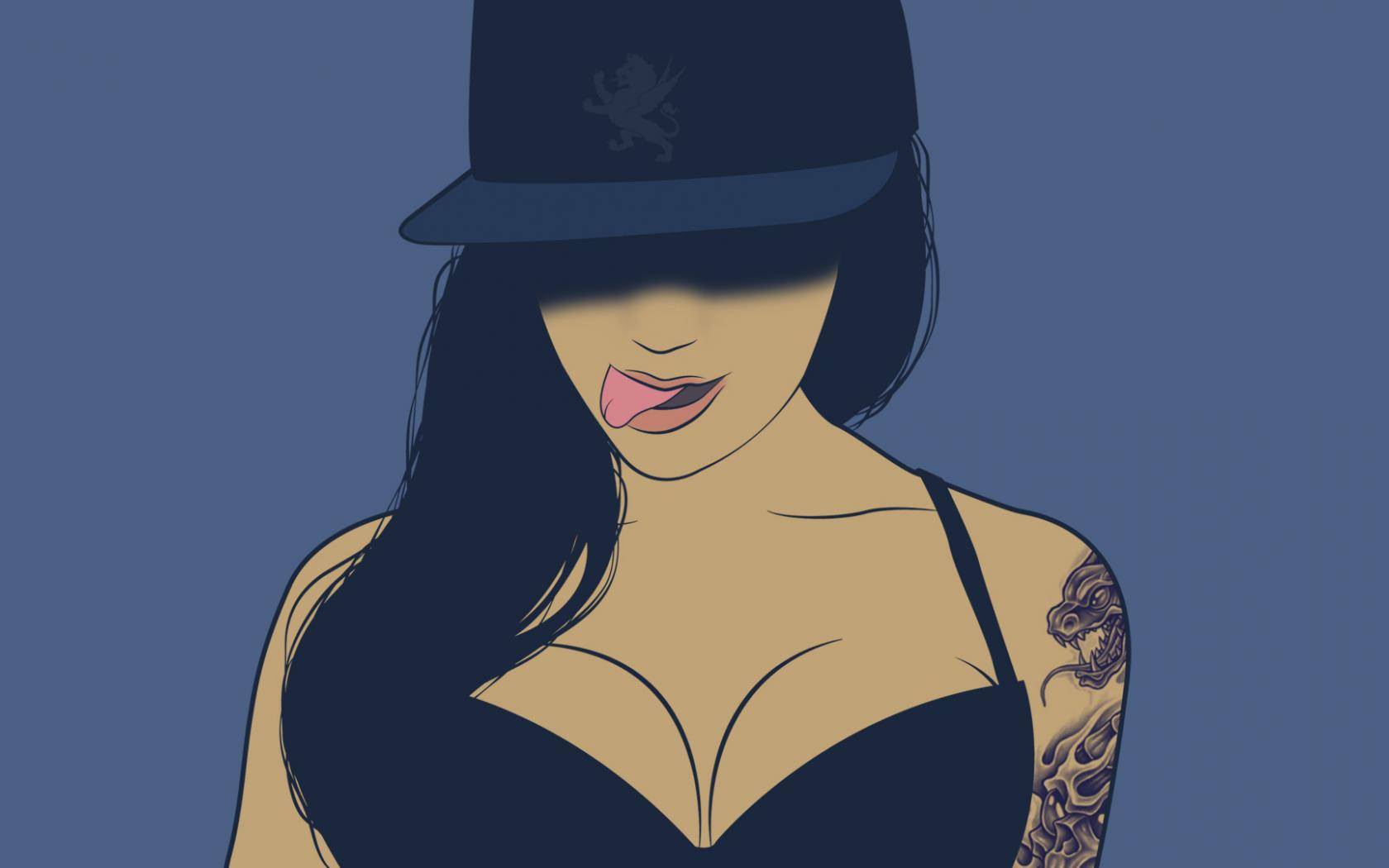 Hip hop, Cap, Tongue, Purple, Girl wallpaper