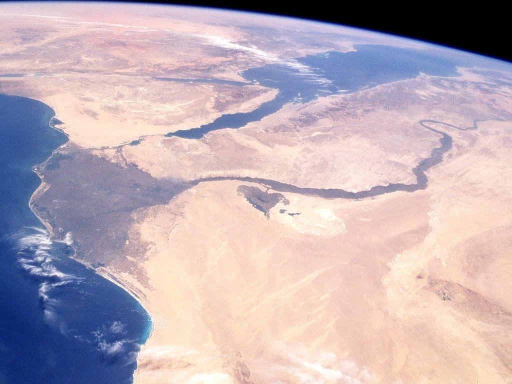 World View Nile River, Delta, Red Sea And Sinai Peninsula. Top