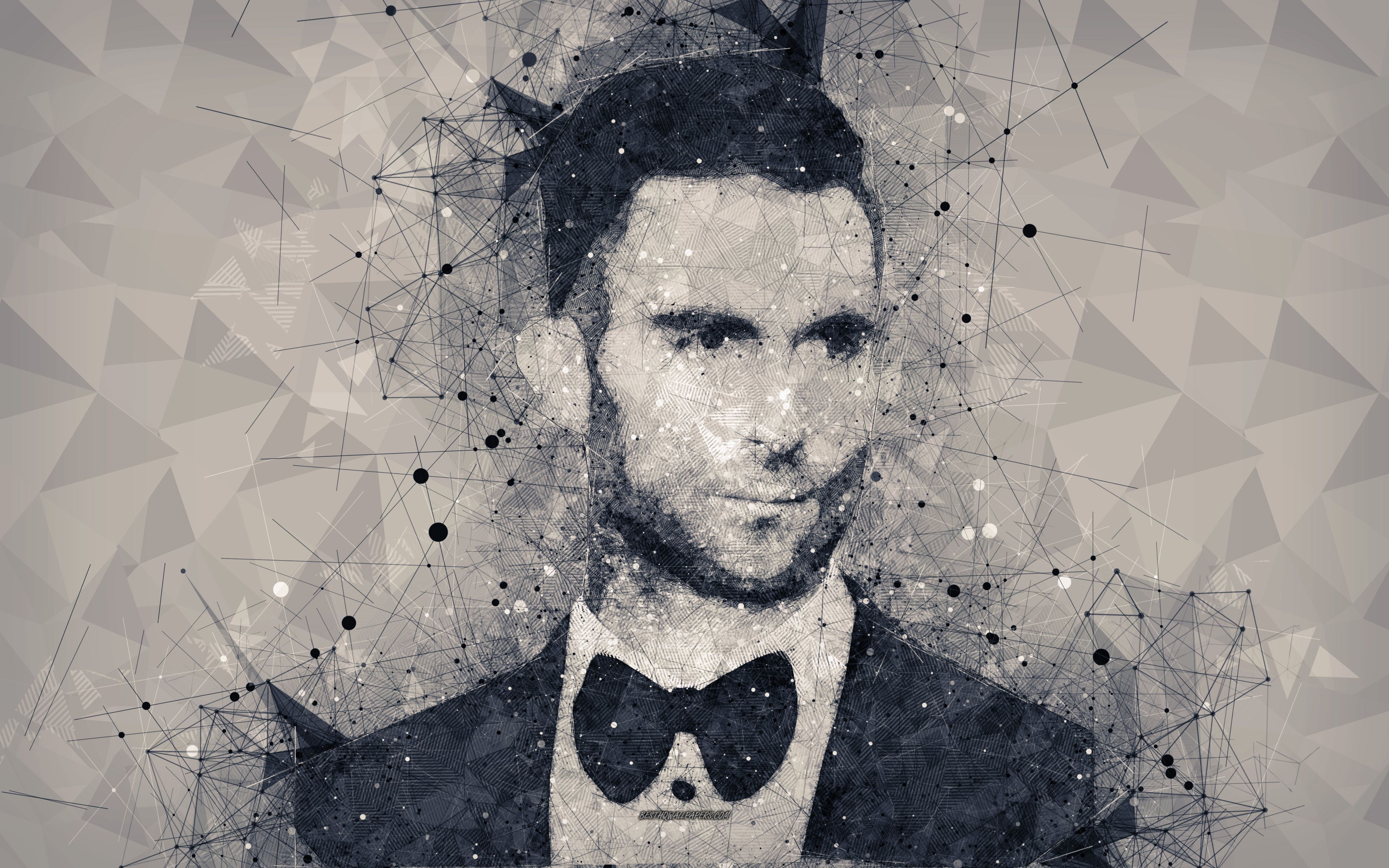 Download wallpaper Adam Levine, 4k, creative geometric portrait