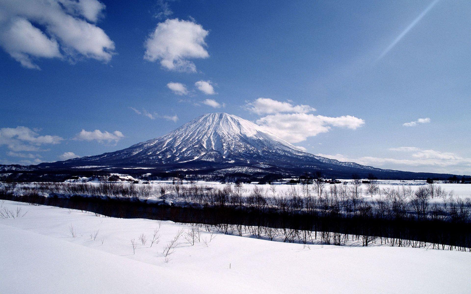 Япония гора Фудзияма зима
