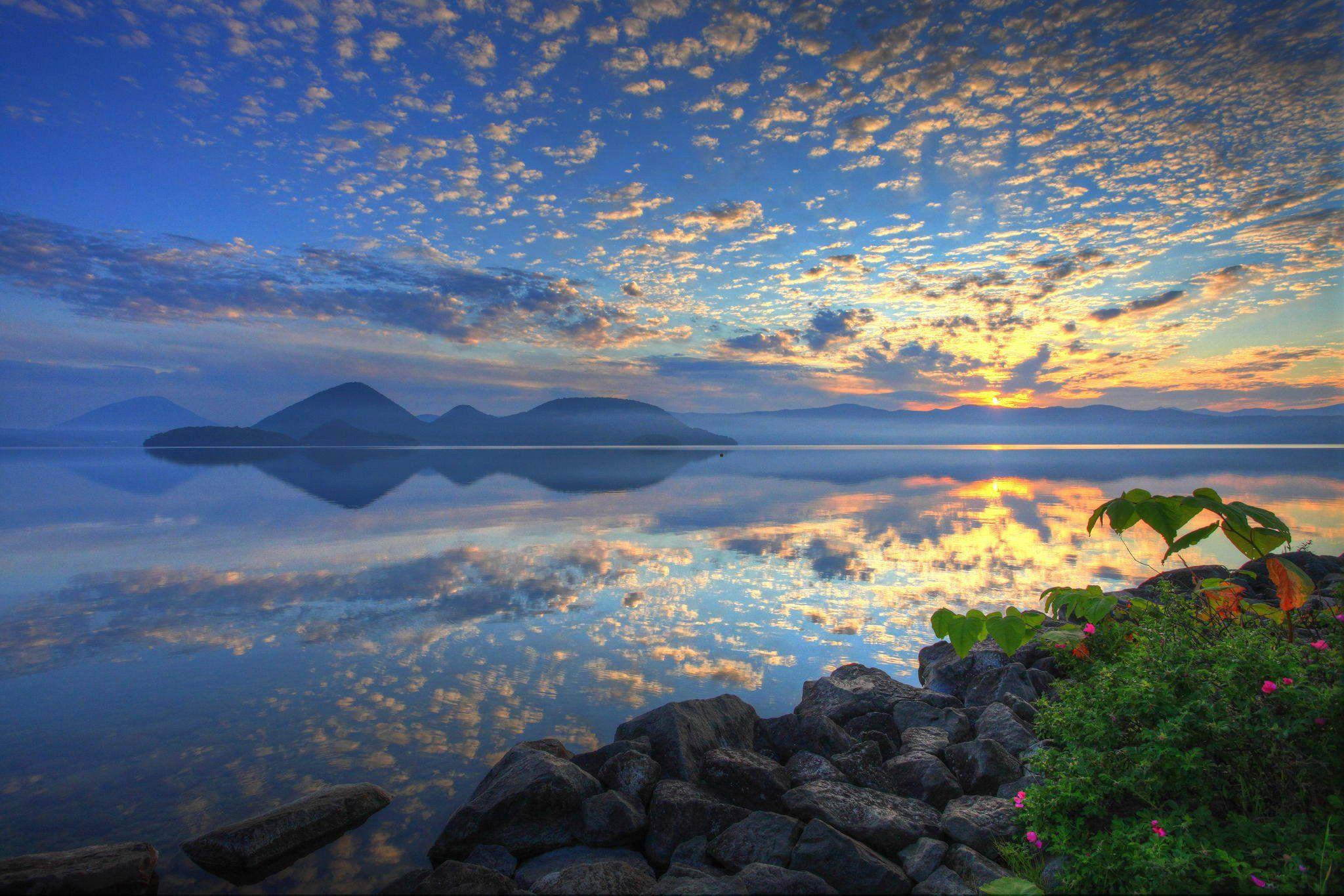 Lake Toya Japan Hokkaido wallpaperx1365