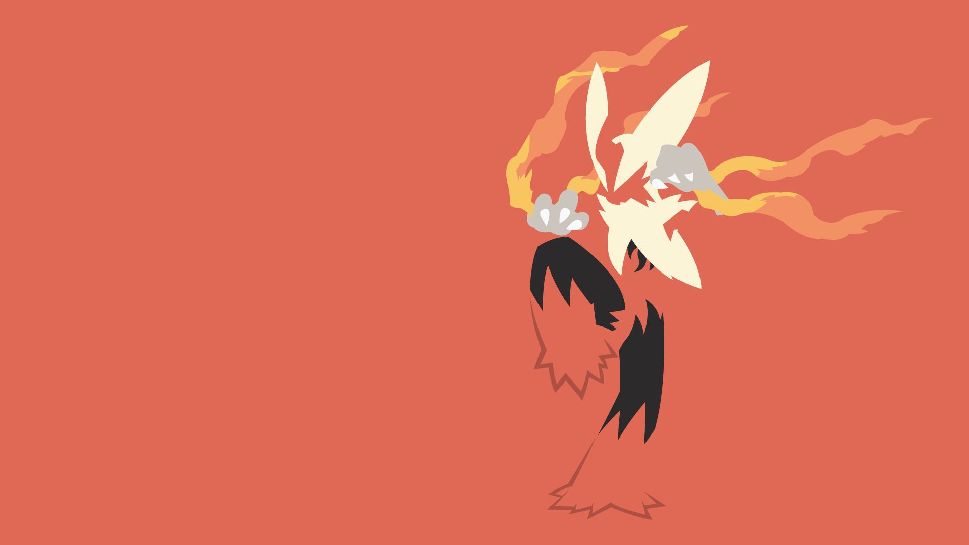 Pokemon Fire Type Starters as Minimalist Wallpaper