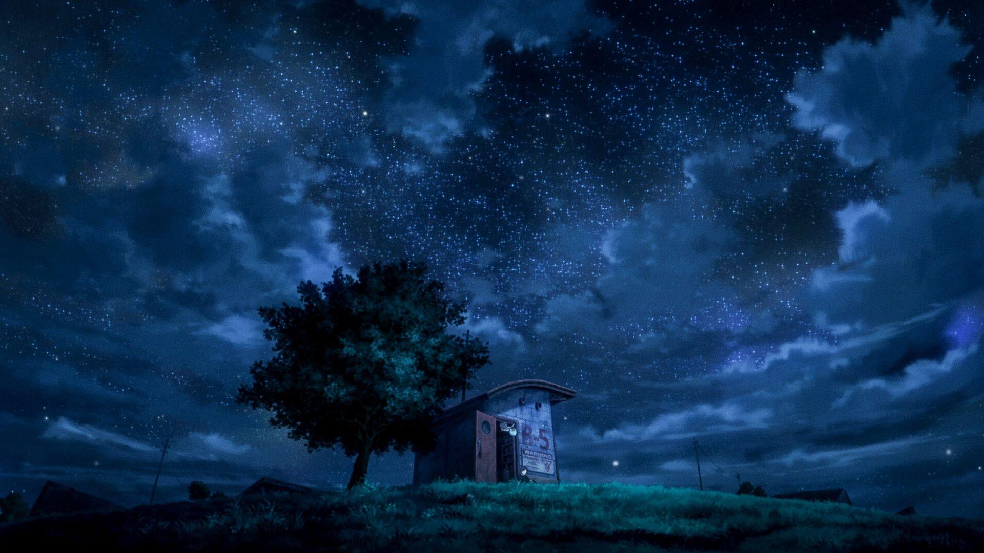 Anime Scenery At Night HD Wallpaperx1080